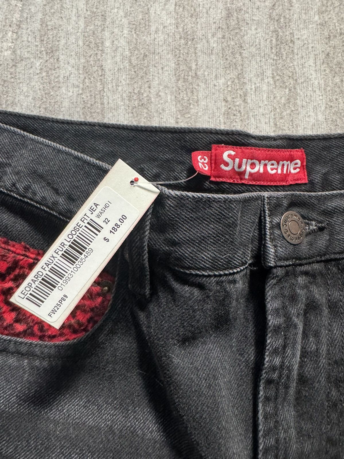 Supreme Leopard Faux Fur Loose Fit Jean Size US 32 / EU 48 - 6 Thumbnail