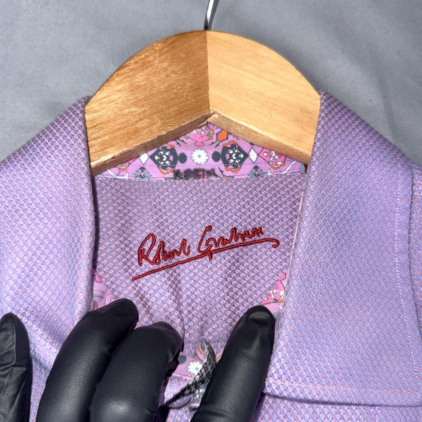 Robert Graham Robert Graham Shirt Mens XL Purple Geometric Long Sleeve Button Front Casual Size US XL / EU 56 / 4 - 3 Thumbnail