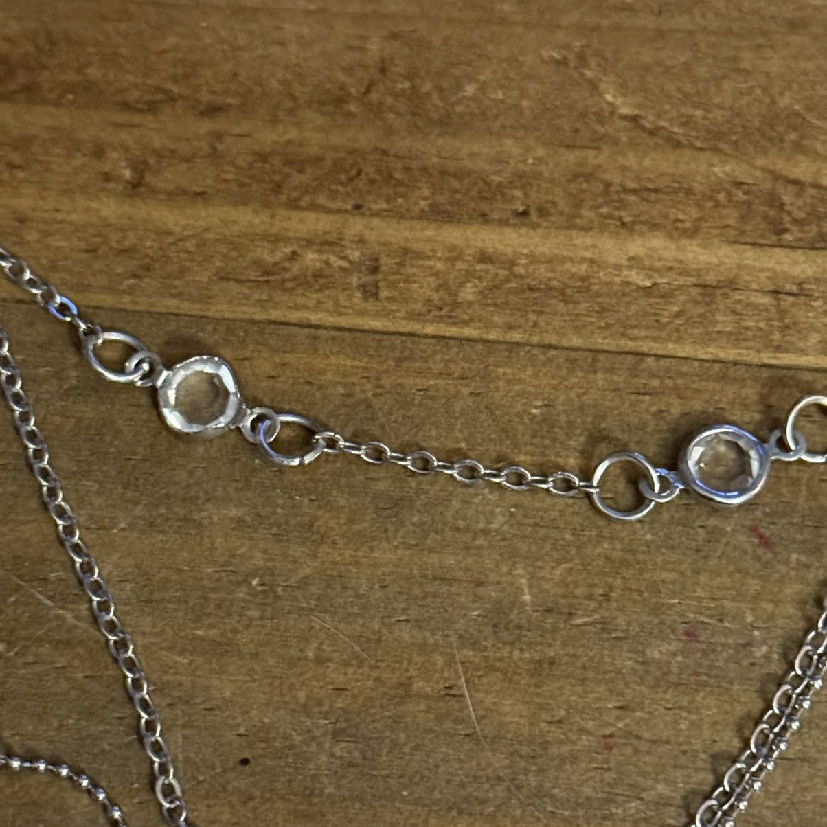 Other Silver tone multi layered crescent moon drop pendant necklac Size ONE SIZE - 3 Thumbnail
