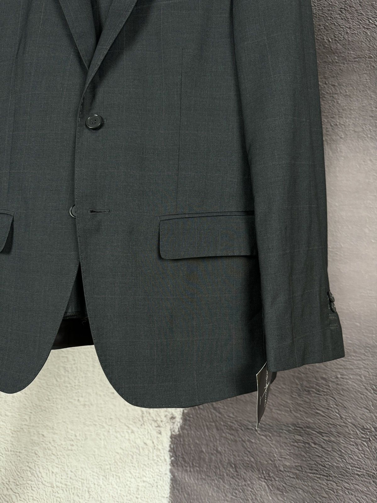 Nazareno Gabrielli BNWT Nazareno Gabrielli checkered grey 2 button wool suit Size 38R - 6 Thumbnail