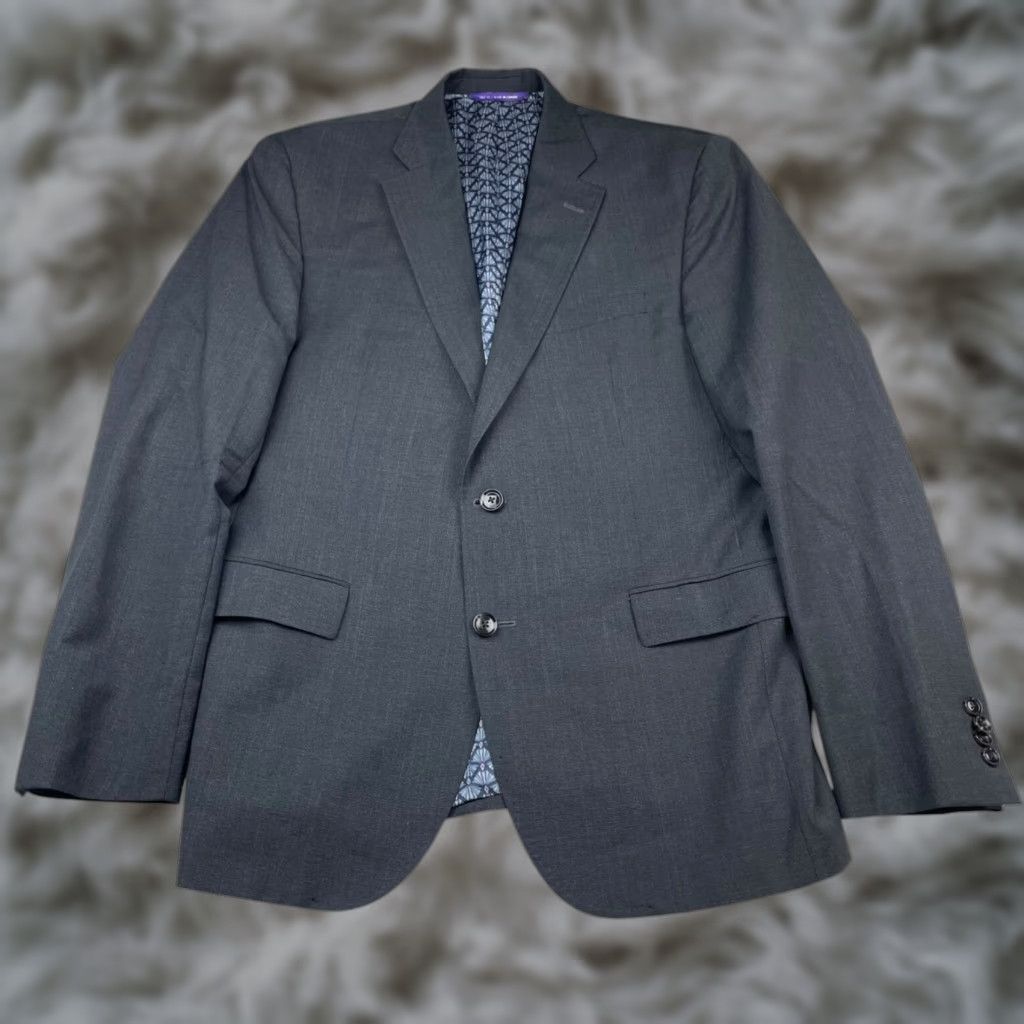 Ted Baker Ted Baker Endurance 100% Wool 2-Button Blazer Gray 42R US Men's Size 42R - 1 Thumbnail