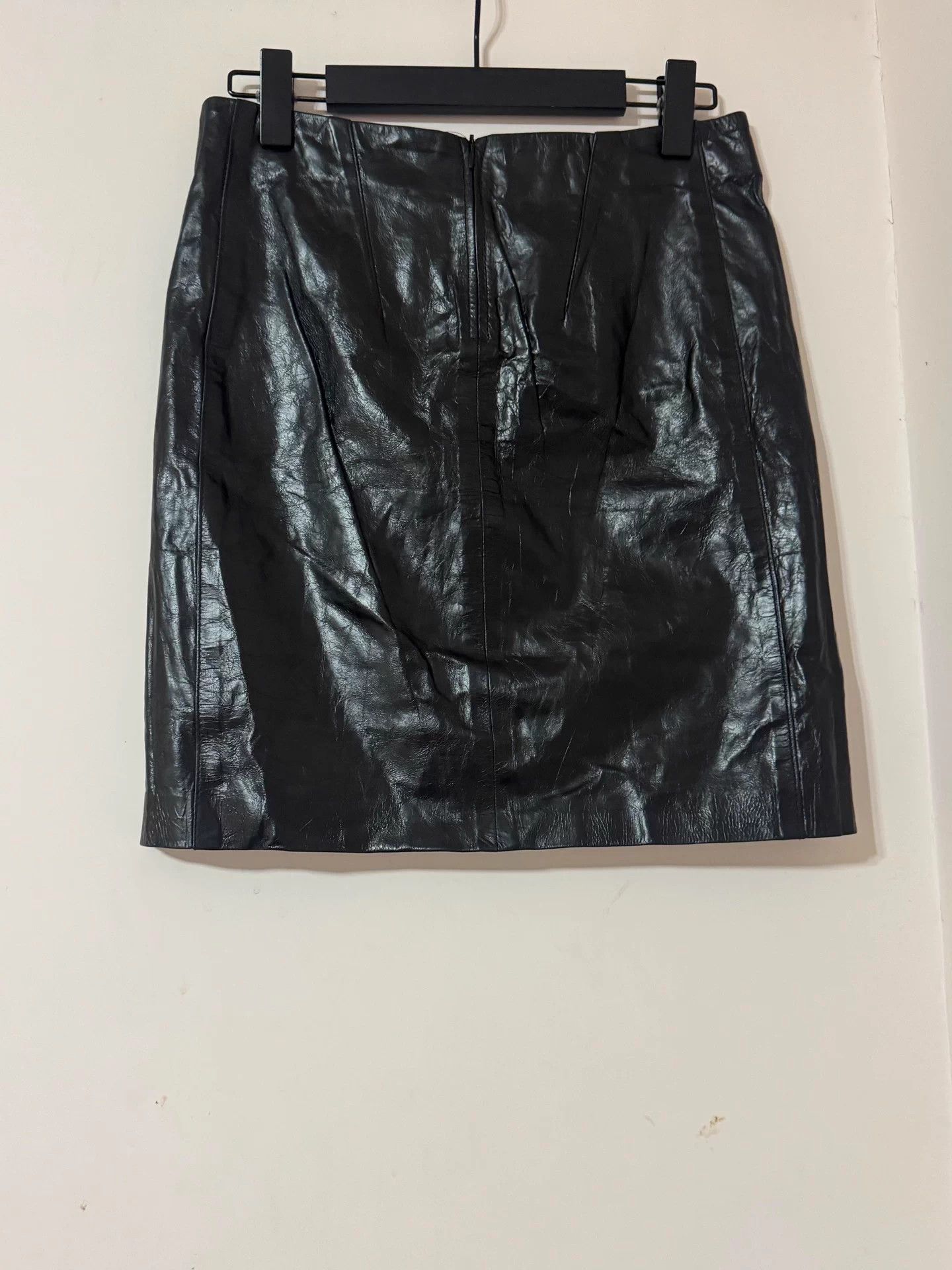 Ann Demeulemeester Ann Demeulemeester Cracked Leather Skirt 38 Belgium Size 27" / US 4 / IT 40 - 2 Thumbnail