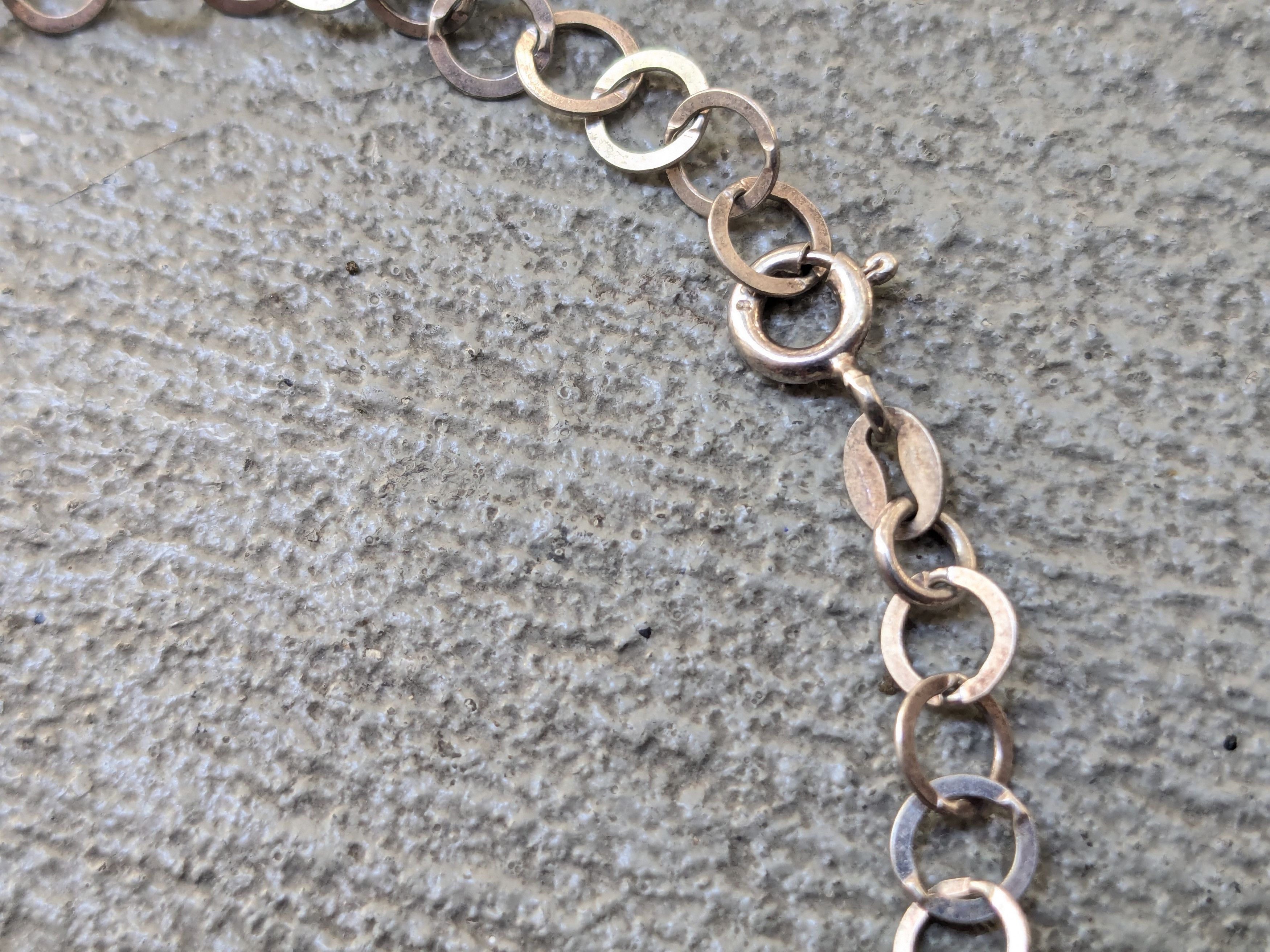 Sterling Silver × Vintage Vintage Sterling Silver Anklet Heart Round Charm 9" Size ONE SIZE - 6 Thumbnail