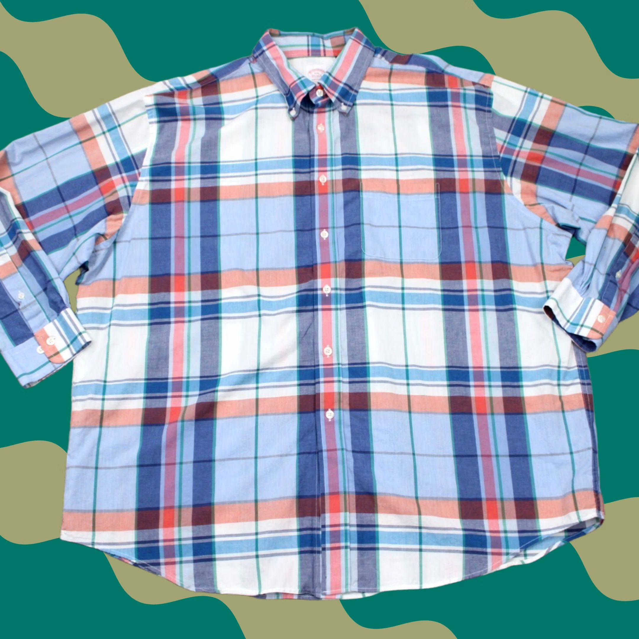 Brooks Brothers Brooks Brothers Madison Shirt Mens 2XL XXL Blue/Red/White Cotton L/S Button Down Size US XXL / EU 58 / 5 - 1 Thumbnail