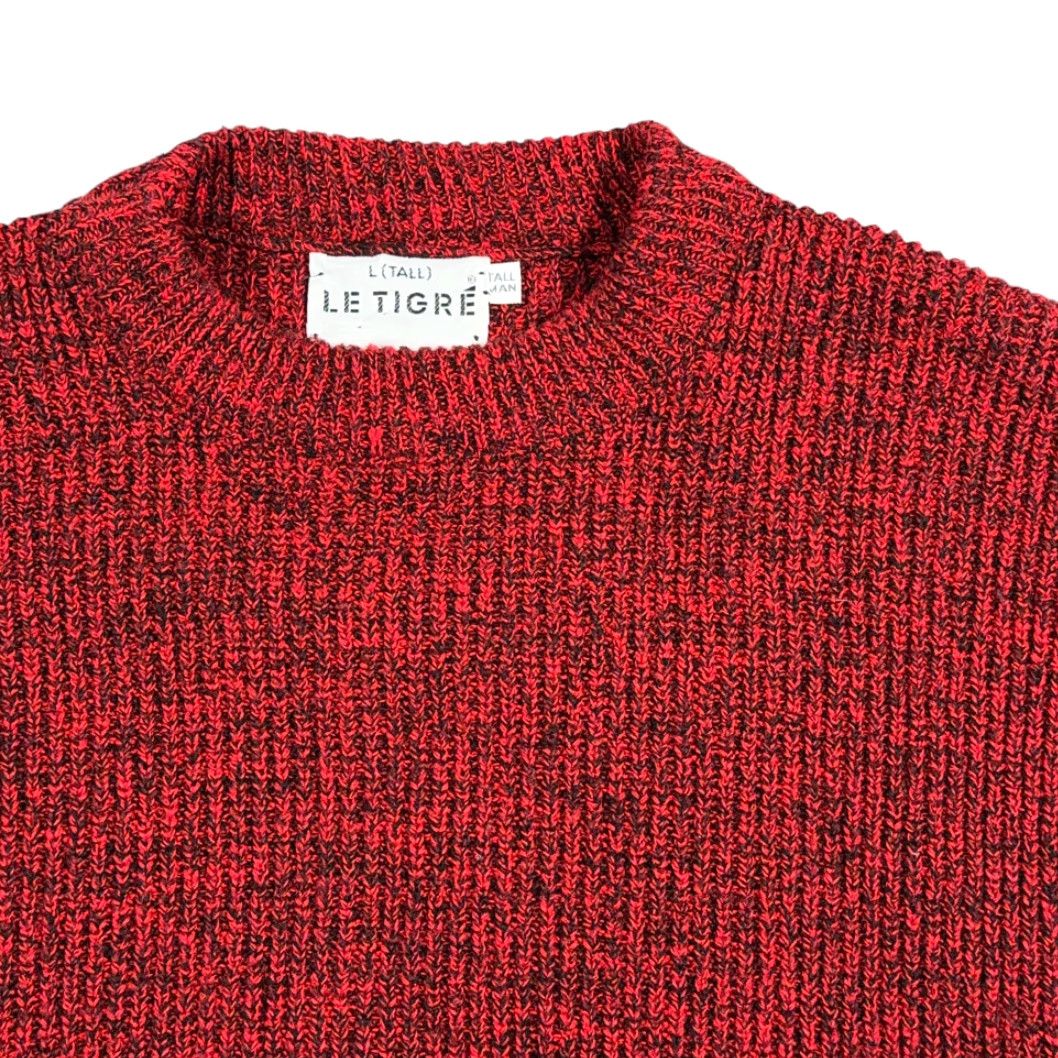 Vintage VINTAGE Le Tigre Sweater Adult LARGE TALL Red Black Speckled Chunky Knit USA 90s Mens Size US L / EU 52-54 / 3 - 2 Thumbnail