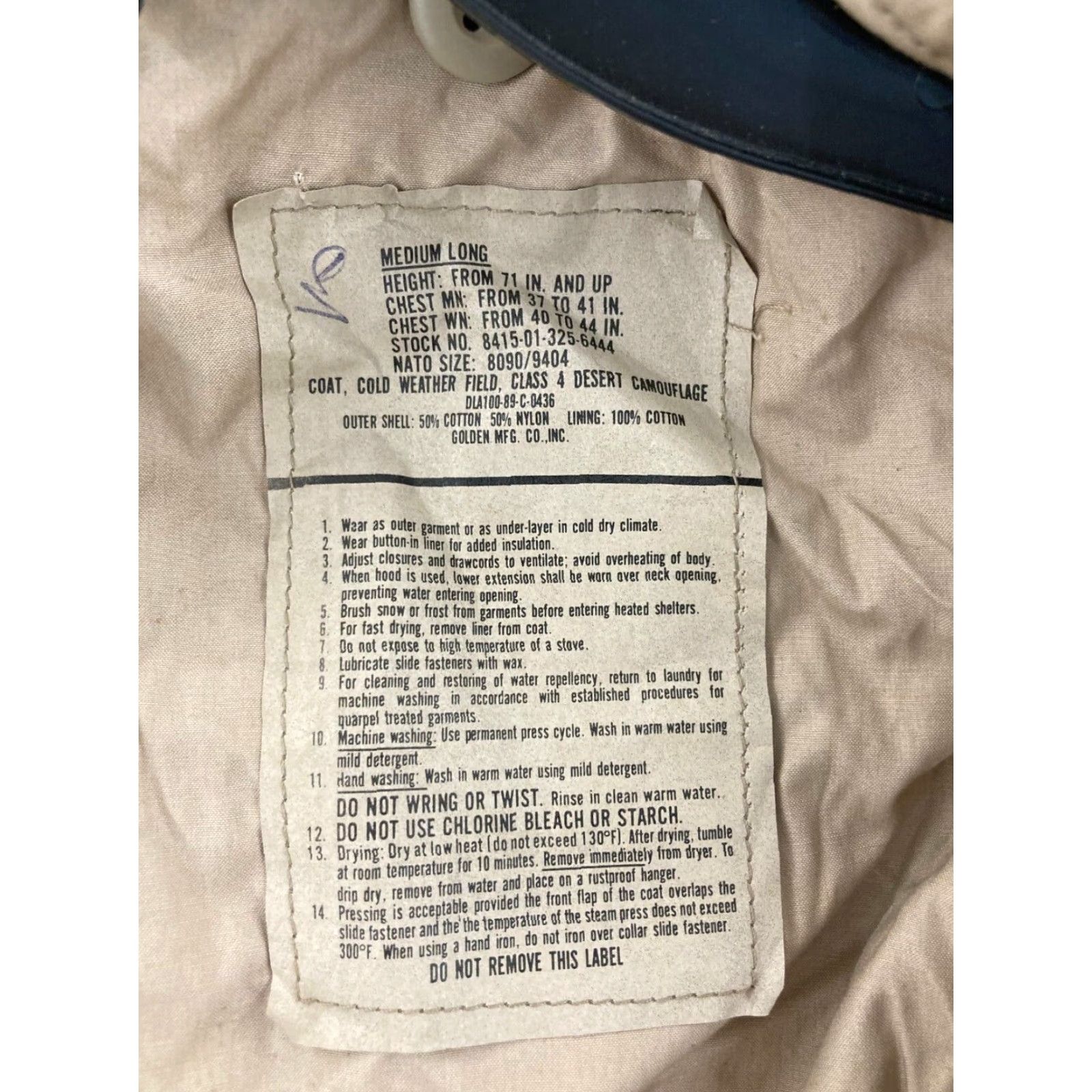 Vintage Military Coat Mens M Camouflage Desert Cotton Blend Lining Cotton Button Front Jacket Size US M / EU 48-50 / 2 - 3 Thumbnail
