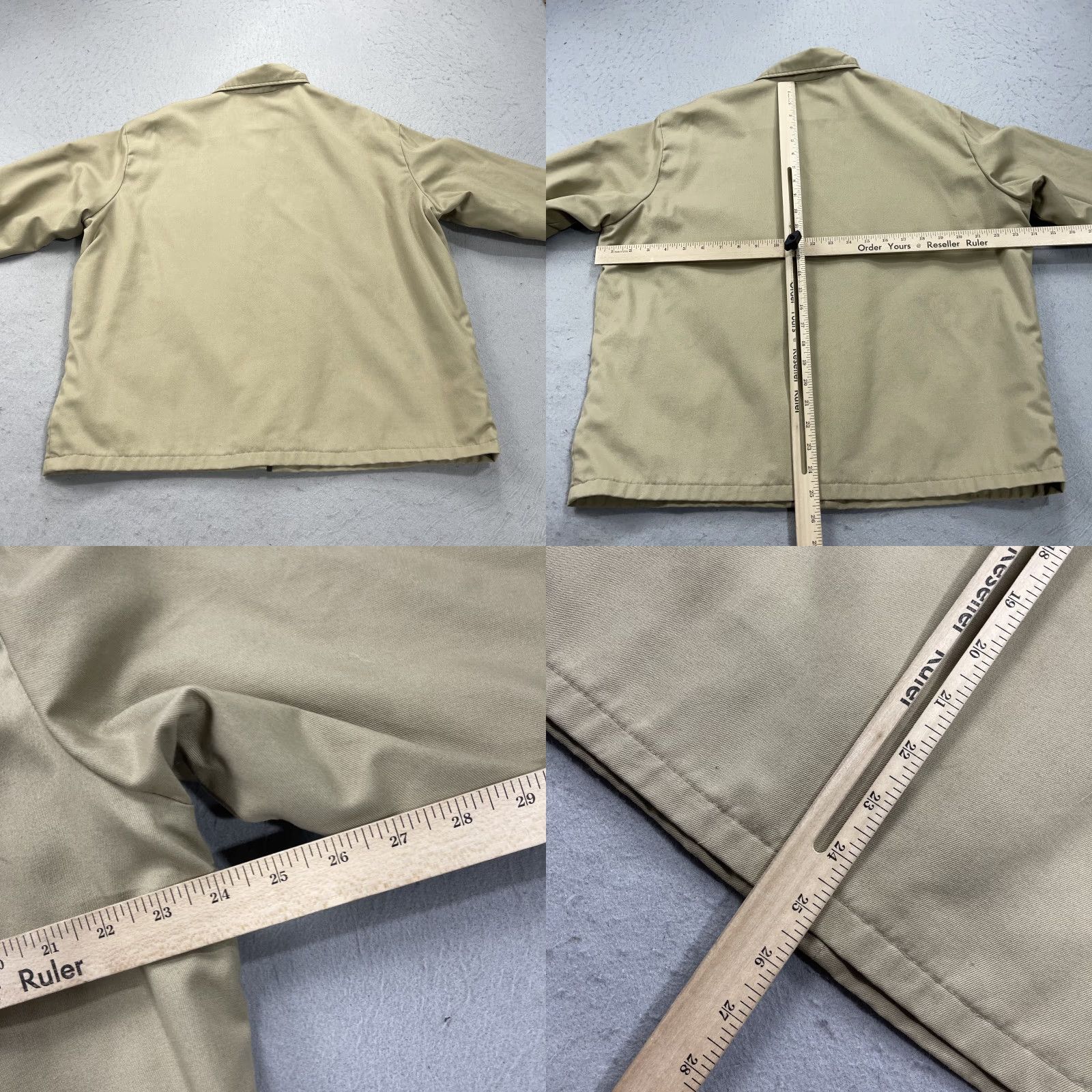 Sears VINTAGE Sears Jacket Mens L Beige Bomber Zip 70s Full Zip Zipper Cotton Blend Regular Coat Style Jeans? Size US L / EU 52-54 / 3 - 8 Thumbnail