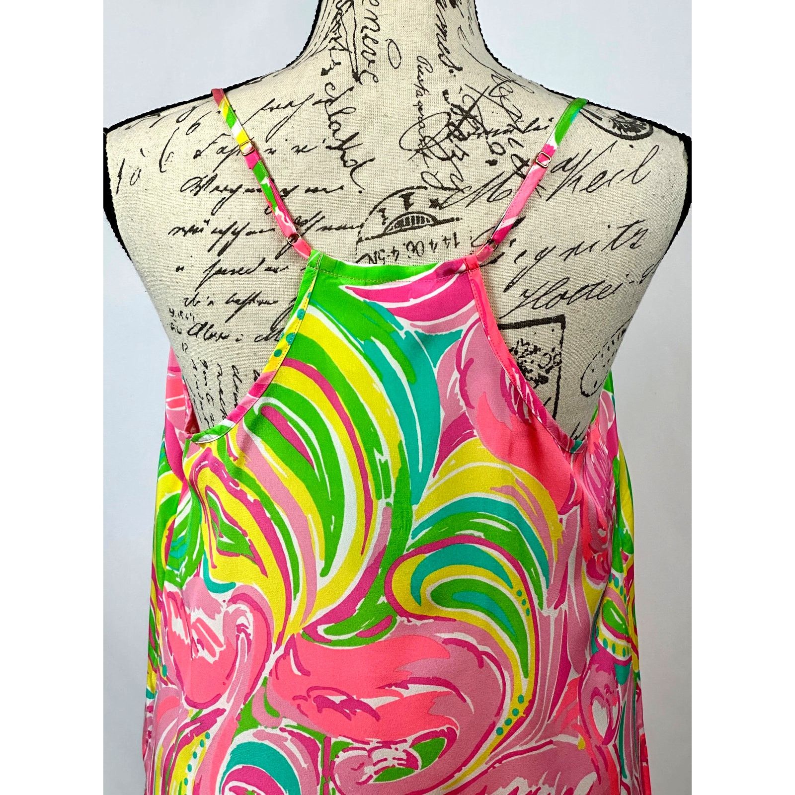 Lilly Pulitzer Lilly Pulitzer Dusk Racer Back Cami 100% Silk Flamingo M Size M / US 6-8 / IT 42-44 - 18 Thumbnail