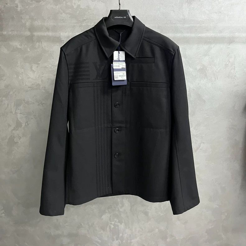 Louis Vuitton Louis Vuitton Black Solid Shirt Long Sleeve Jacket Size US M / EU 48-50 / 2 - 1 Thumbnail