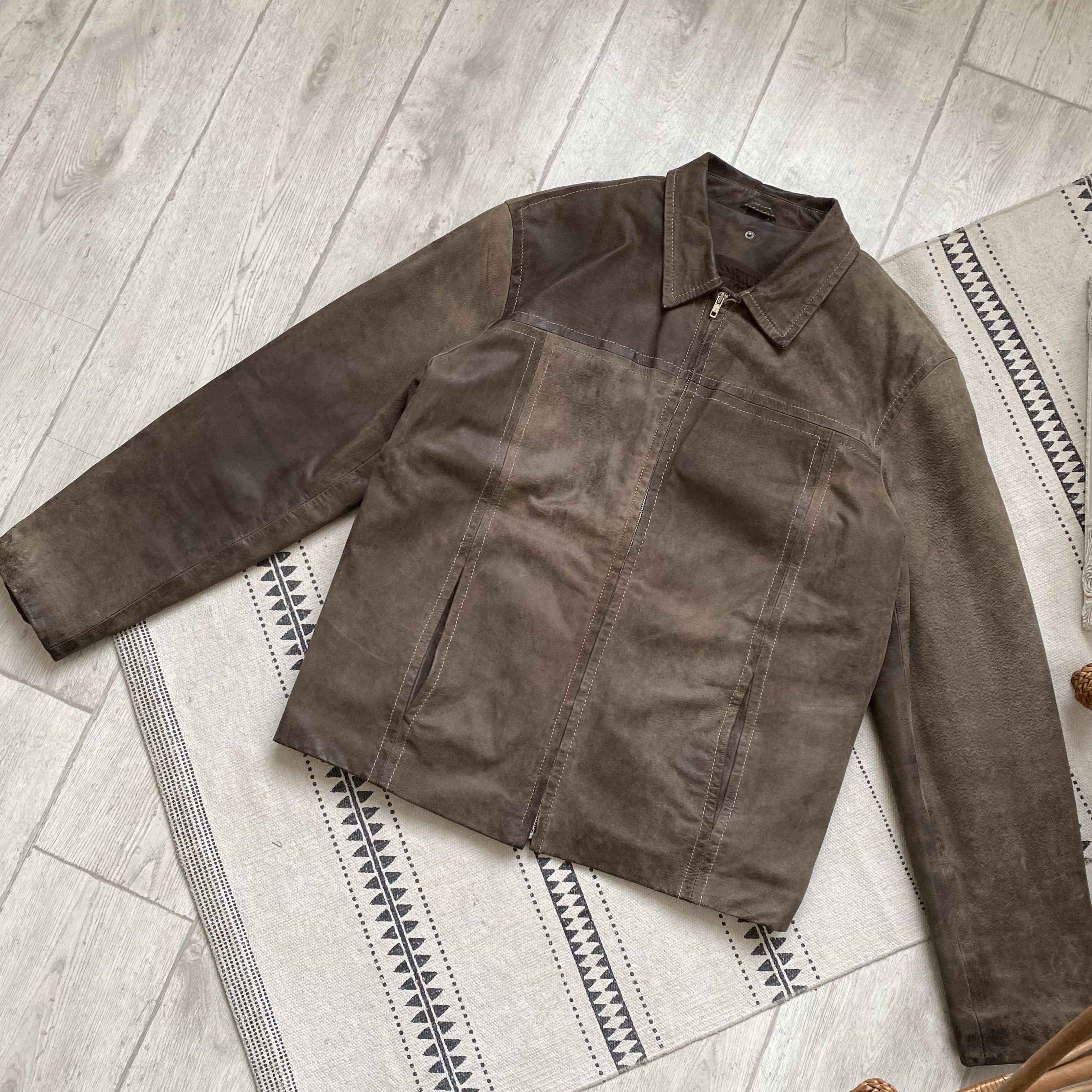 Genuine Leather Vintage Real leather jacket brown American Marlboro Style Size US XL / EU 56 / 4 - 6 Thumbnail