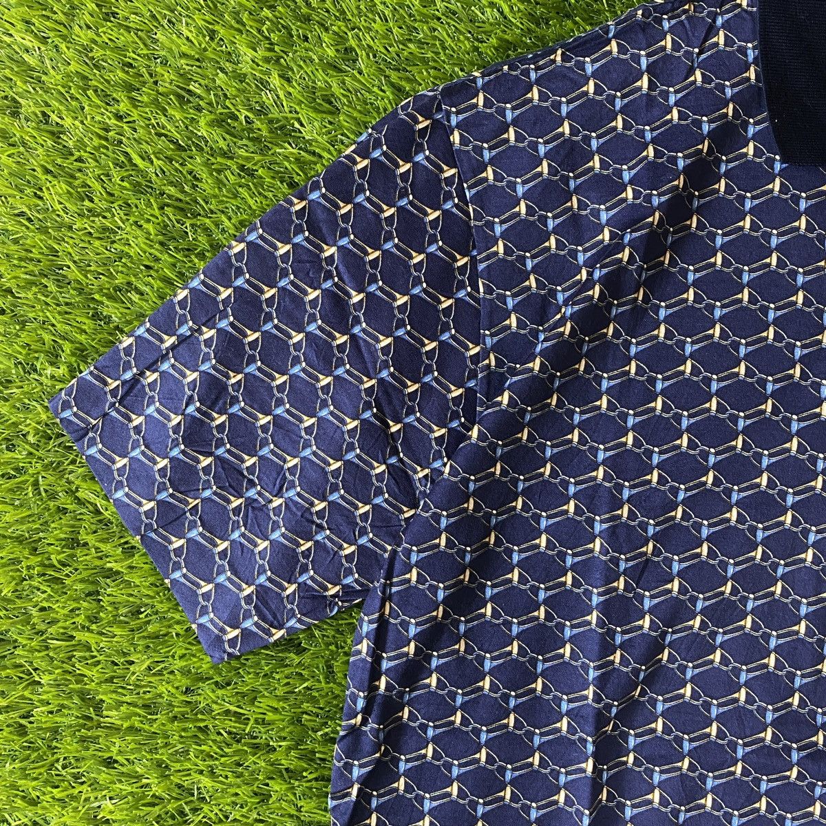Celine Vintage Celine Monogram Full Print Polo Shirt Size US S / EU 44-46 / 1 - 3 Thumbnail
