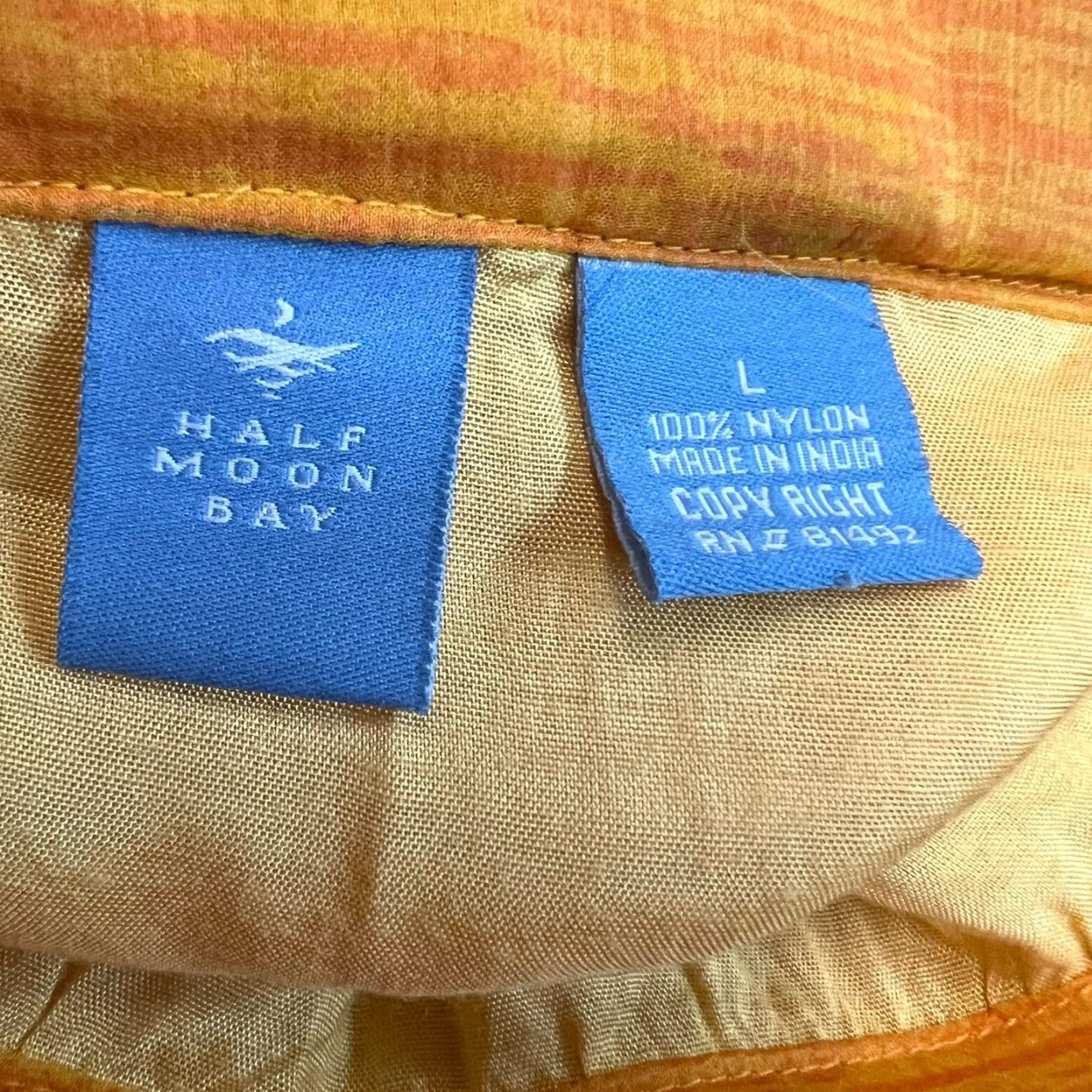 Vintage VINTAGE Half Moon Bay Skirt Women's L Yellow Long Nylon Bohemian 90s Festival Beach Flare Mid Rise Ruffle Lined Zip Closure Size 36" / US 14 / IT 50 - 6 Thumbnail