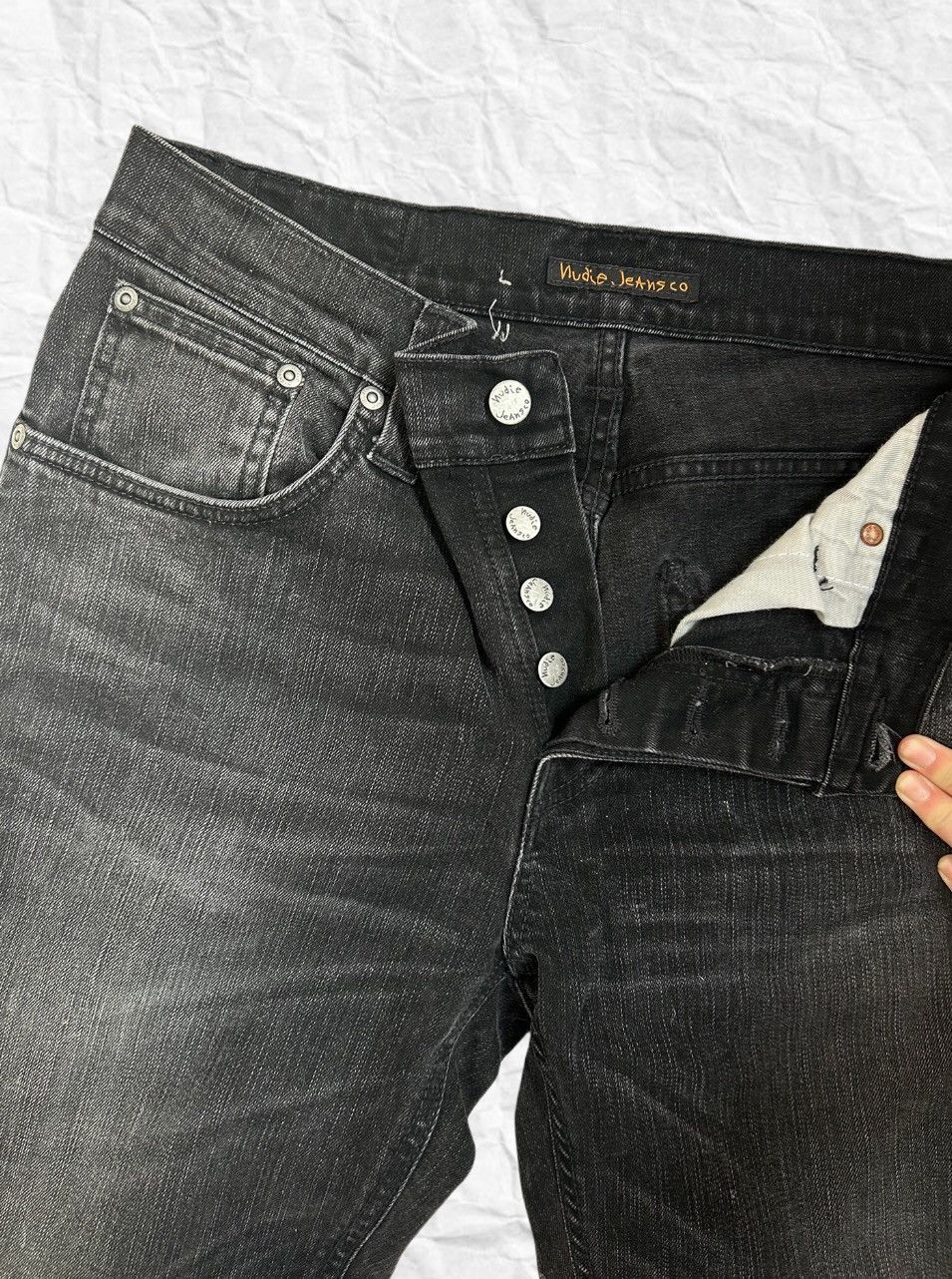 Nudie Jeans Nudie Jeans Co Organic Black Wash Denim Size US 31 - 3 Thumbnail