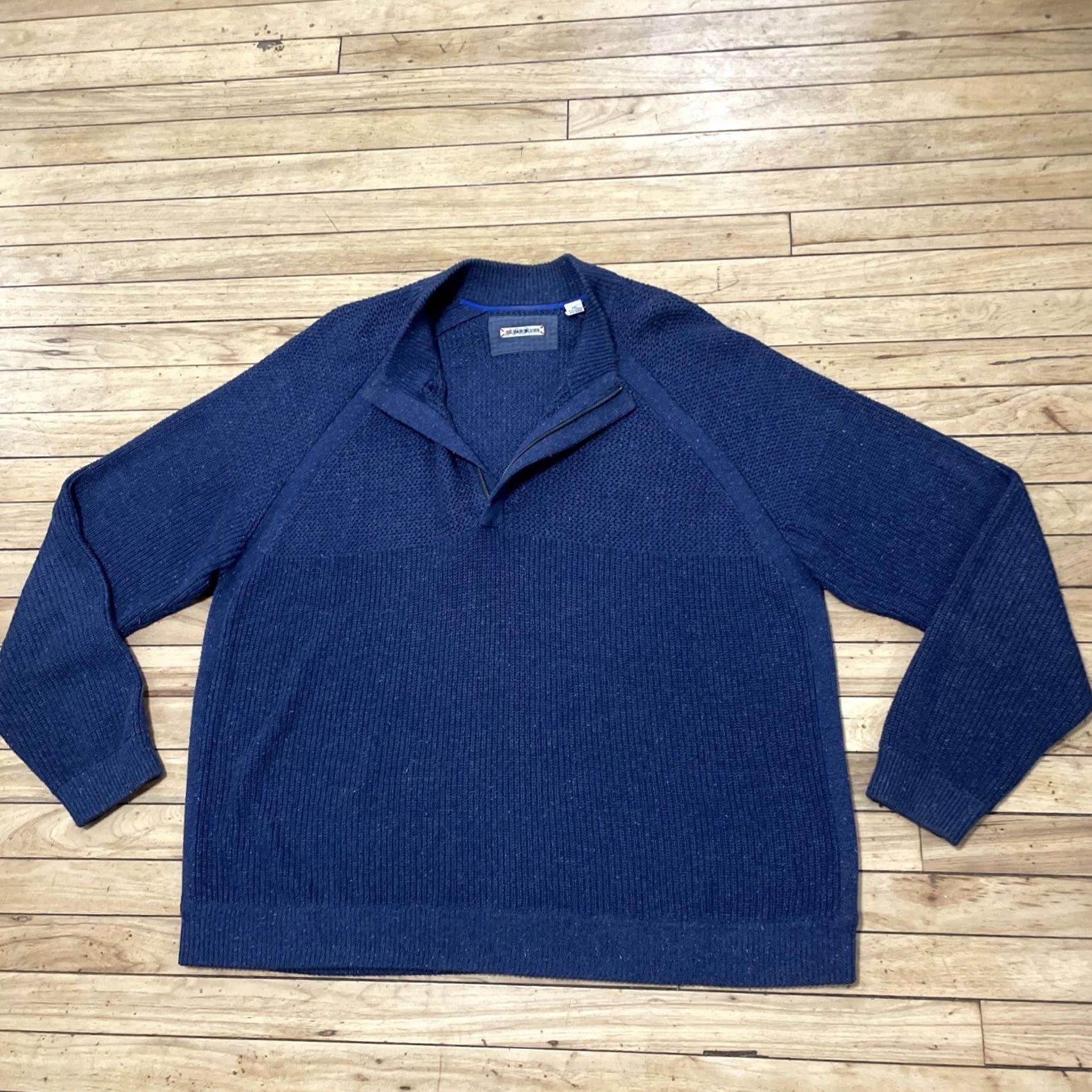 Vintage VINTAGE 32 Bar Blues Sweater Men 2XL Blue Fisherman 1/4 Zip Knit Pullover Size US XXL / EU 58 / 5 - 4 Thumbnail
