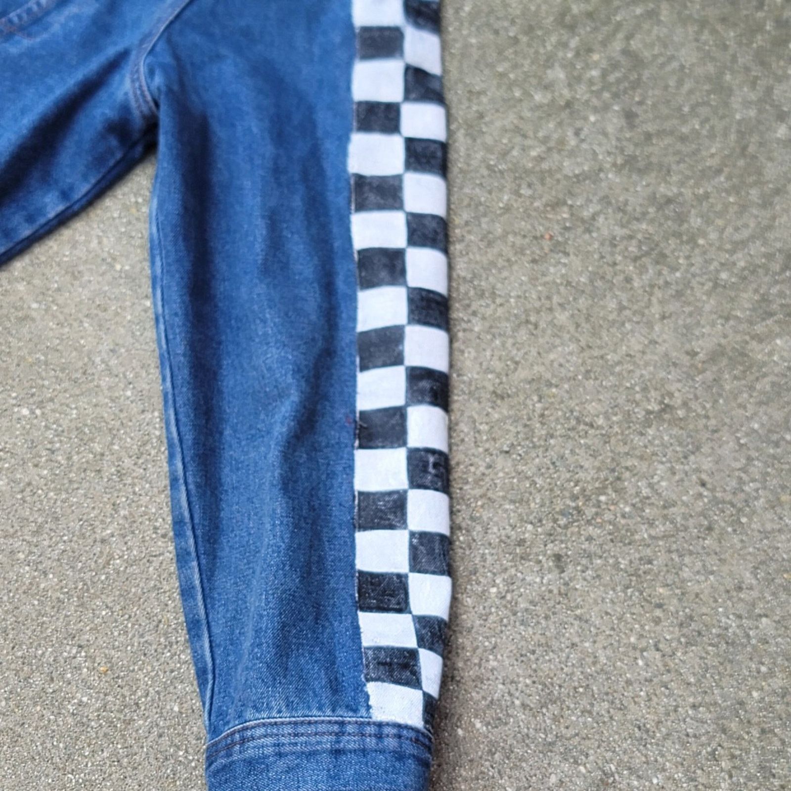 Handmade Vtg Oscar Jeans Custom Hand Painted Denim Jacket Size US XL / EU 56 / 4 - 6 Thumbnail
