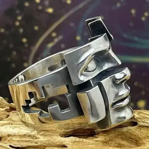 Jewelry Tsukiko x Katou Human Face Pattern Adjustable Ring Size ONE SIZE - 6 Thumbnail