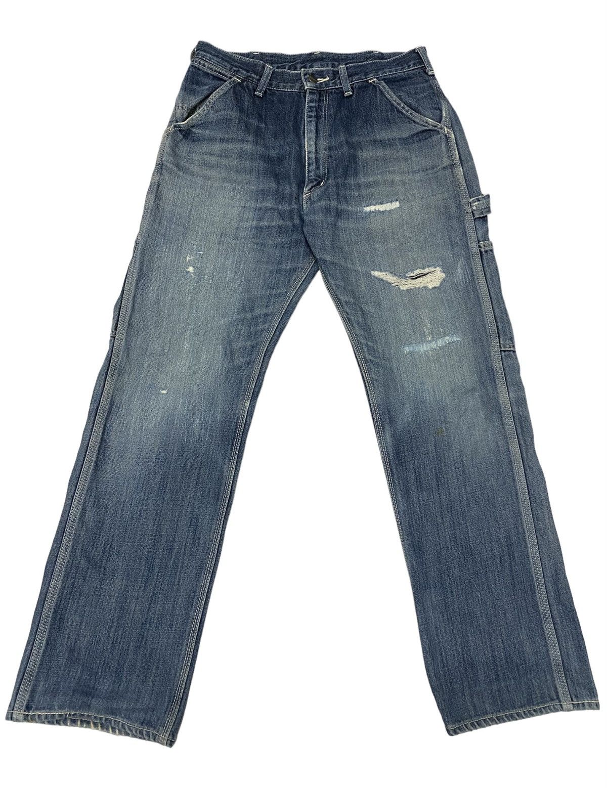 Carhartt Carhartt Distressed Carpenter Denim Pants (C2) Size US 30 / EU 46 - 1 Thumbnail