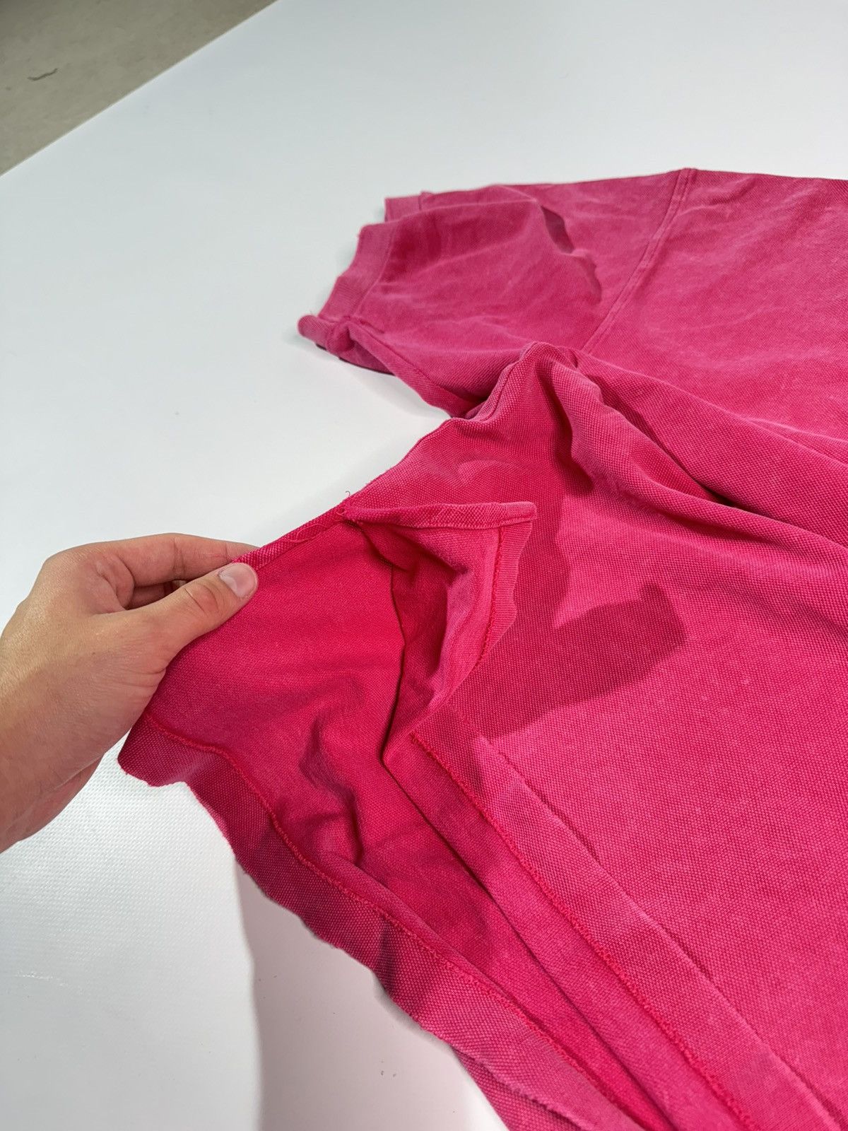 Nike × Vintage Vintage crazy pink Nike 90s distressed polo shirt washed Size US L / EU 52-54 / 3 - 7 Thumbnail