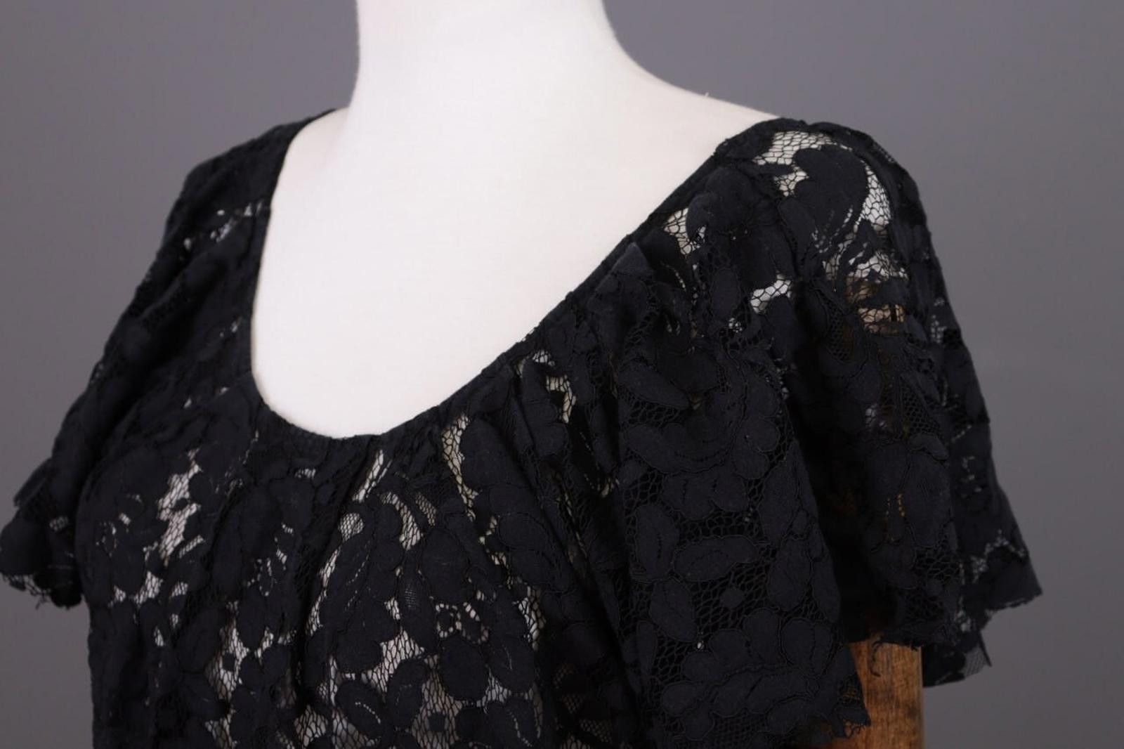 Designer Claudie Pierlot Black Shirt Sleeve Floral Knit Shirt Size 2 Size XS / US 0-2 / IT 36-38 - 9 Thumbnail