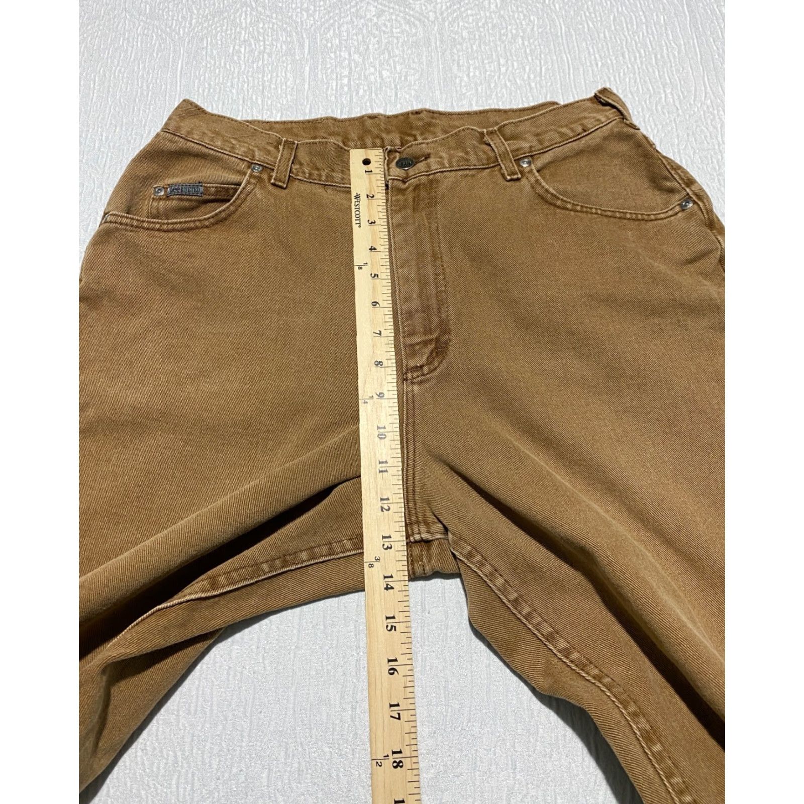 Lee VINTAGE Lee Jeans Womens 90s USA Riveted Brown Size 16 Petite Tapered 5-Pocket Denim Size 24" / US 00 / IT 34 - 5 Thumbnail