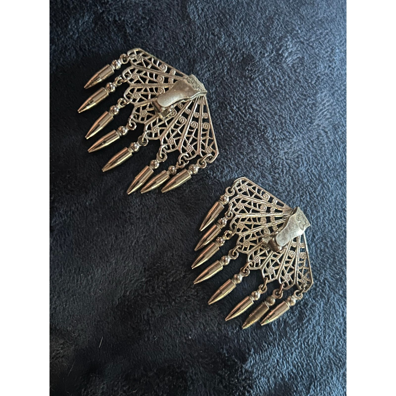 Jewelry Antique Ballou rhodium plated fan style earrings Size ONE SIZE - 7 Thumbnail