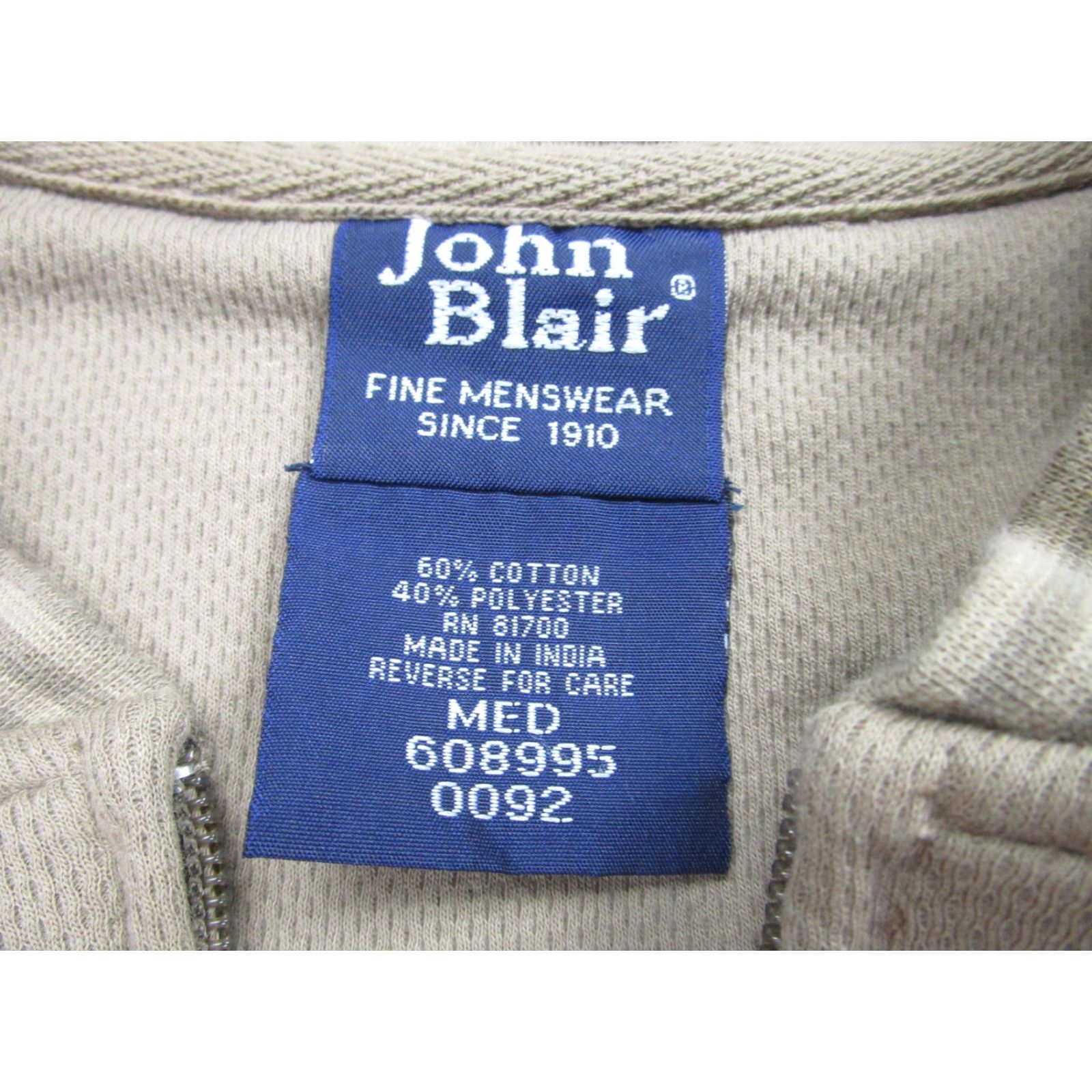 Blair VINTAGE John Blair Jacket Mens M Beige Tan Zip Knit Bomber Grandpa Rockabilly Size US M / EU 48-50 / 2 - 7 Thumbnail