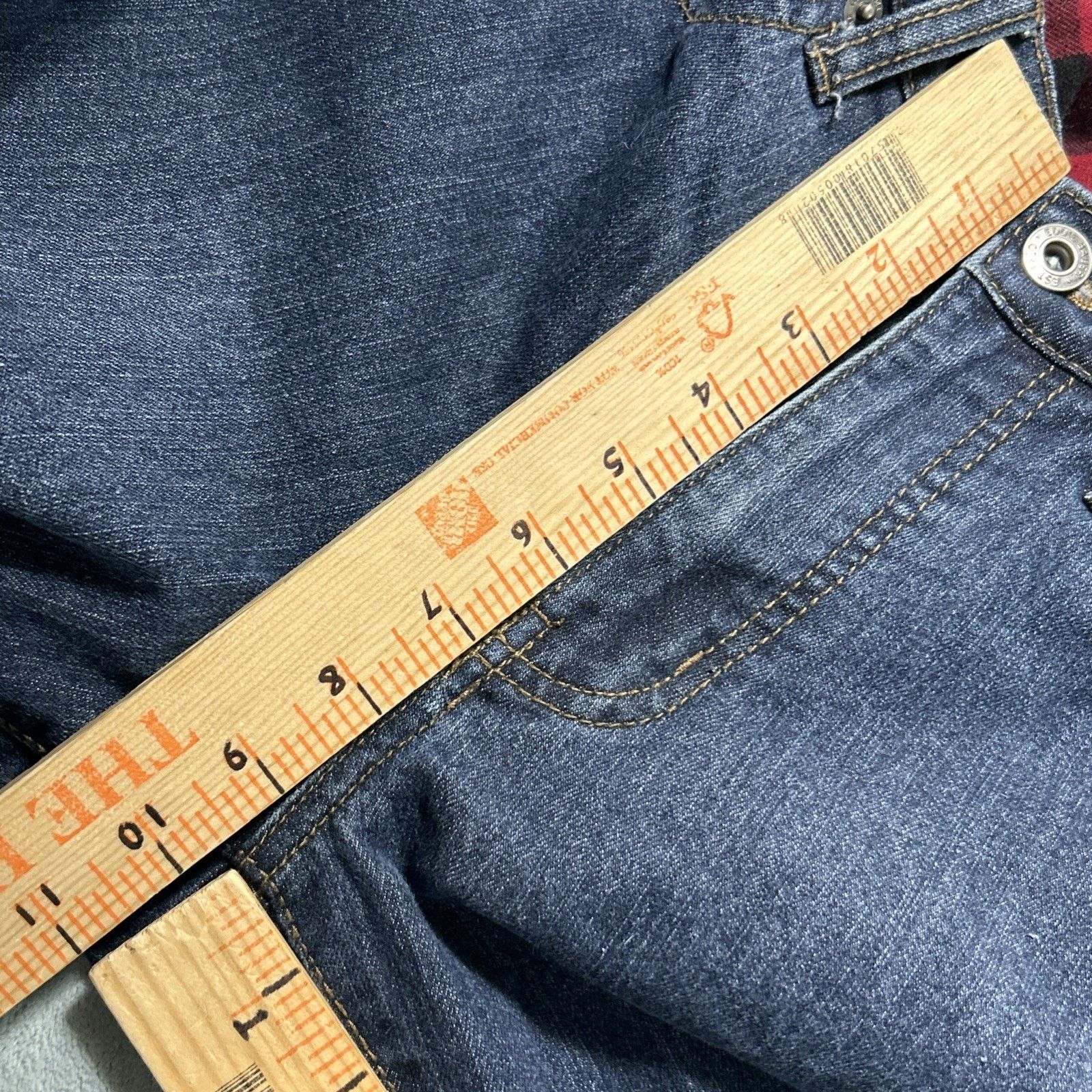 Eddie Bauer Straight Flannel Lined Jeans Men 32x30 Tartan Plaid Outdoors Size US 32 / EU 48 - 15 Thumbnail