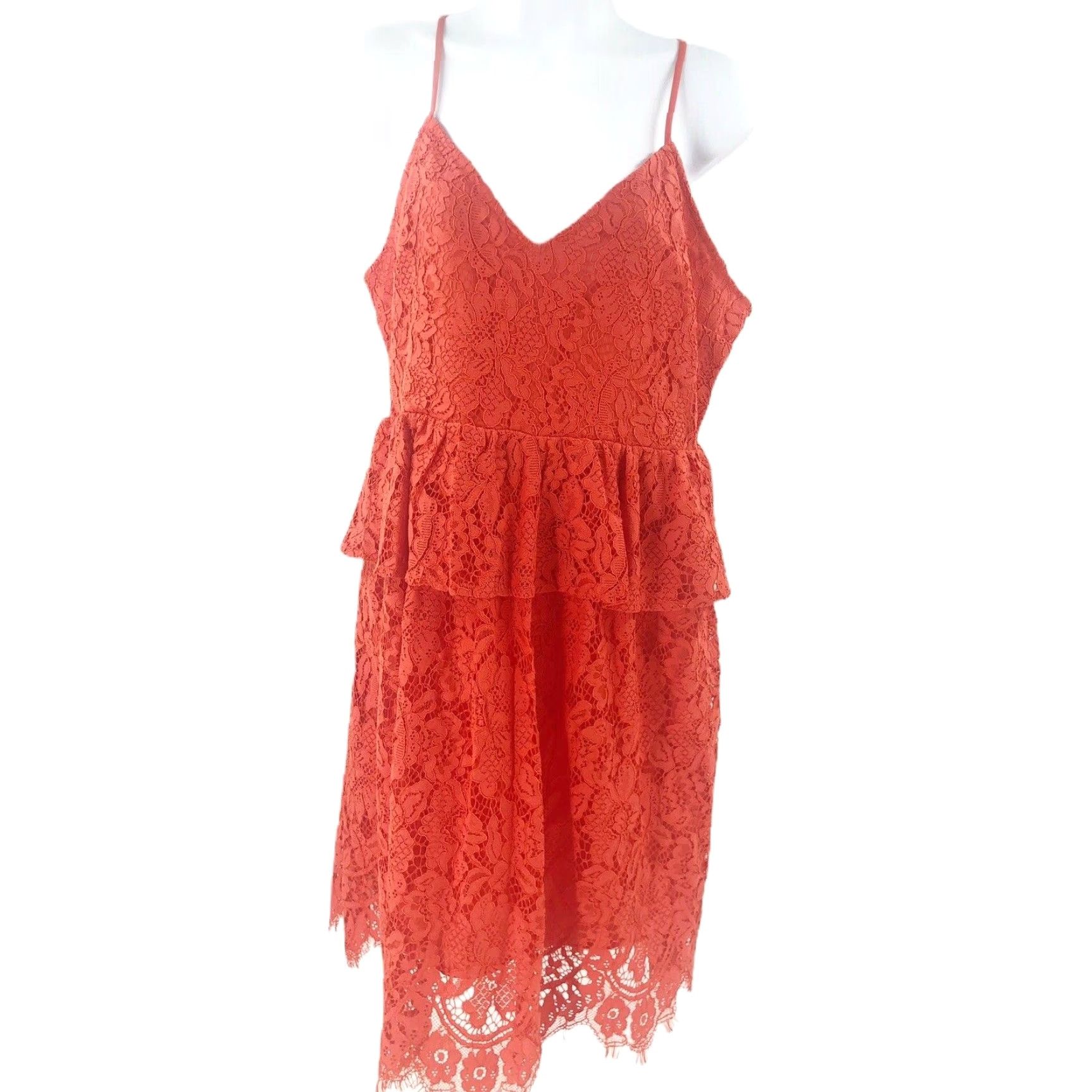 Vintage Endless Rose Dress A-Line Midi V-Neck Sleeveless Orange L Womens Party/Cocktail Formal Size L / US 10 / IT 46 - 2 Thumbnail