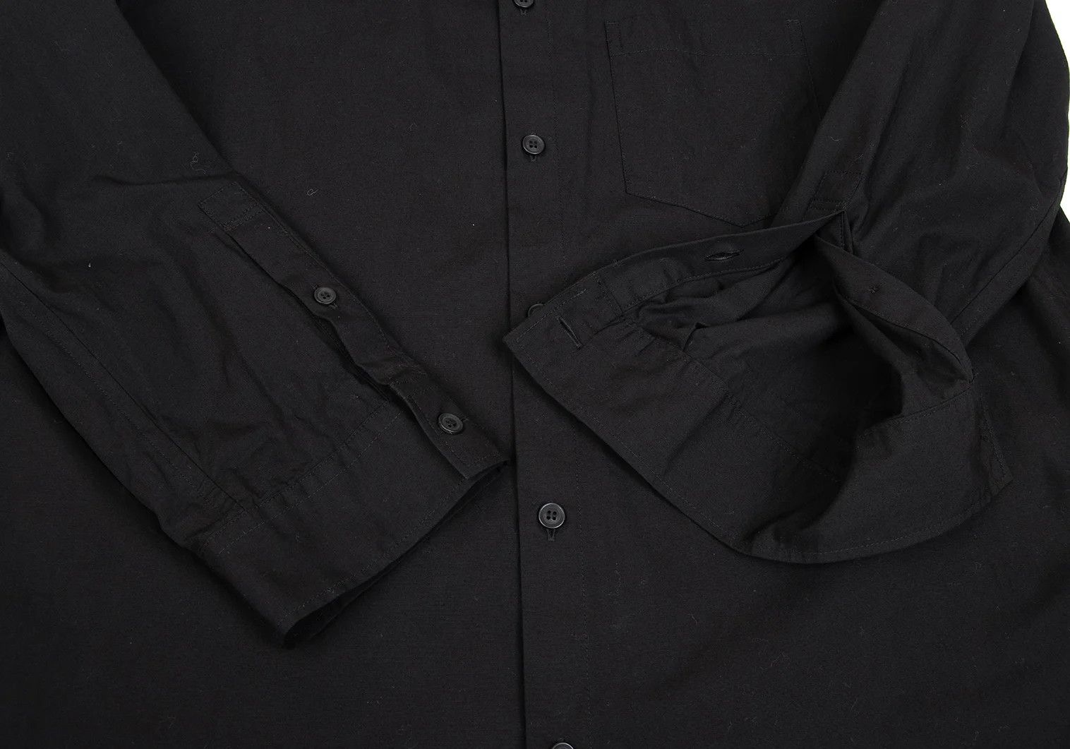 Yohji Yamamoto Double Color Cotton Long Shirt Black 3 Size US L / EU 52-54 / 3 - 8 Thumbnail