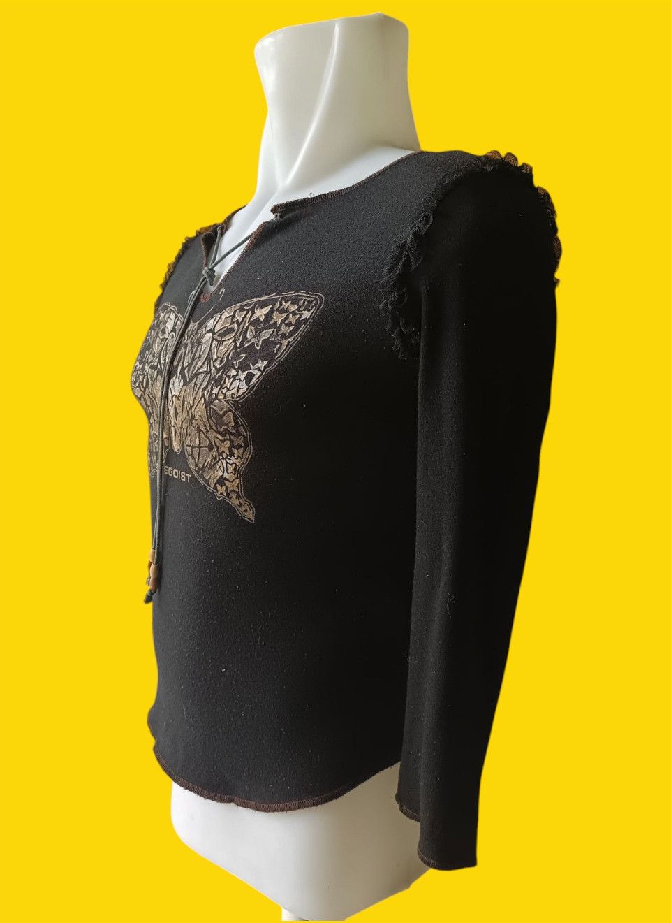 Beauty Beast × If Six Was Nine × Japanese Brand Black Egoist Gold Butterfly Print Long sleeve Size US M / EU 48-50 / 2 - 10 Thumbnail