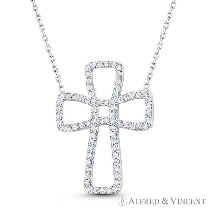 Other Modern Cross Pattée / Formée CZ Crystal Pendant Size ONE SIZE - 1 Preview