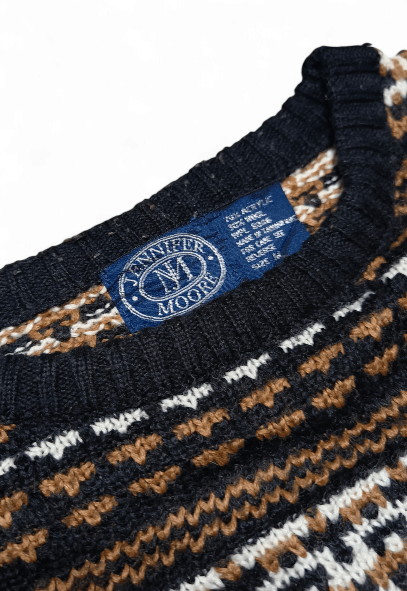 Other JENNIFER MOORE Ethnic Striped Motifs Knit Wool Sweater Size US M / EU 48-50 / 2 - 9 Thumbnail