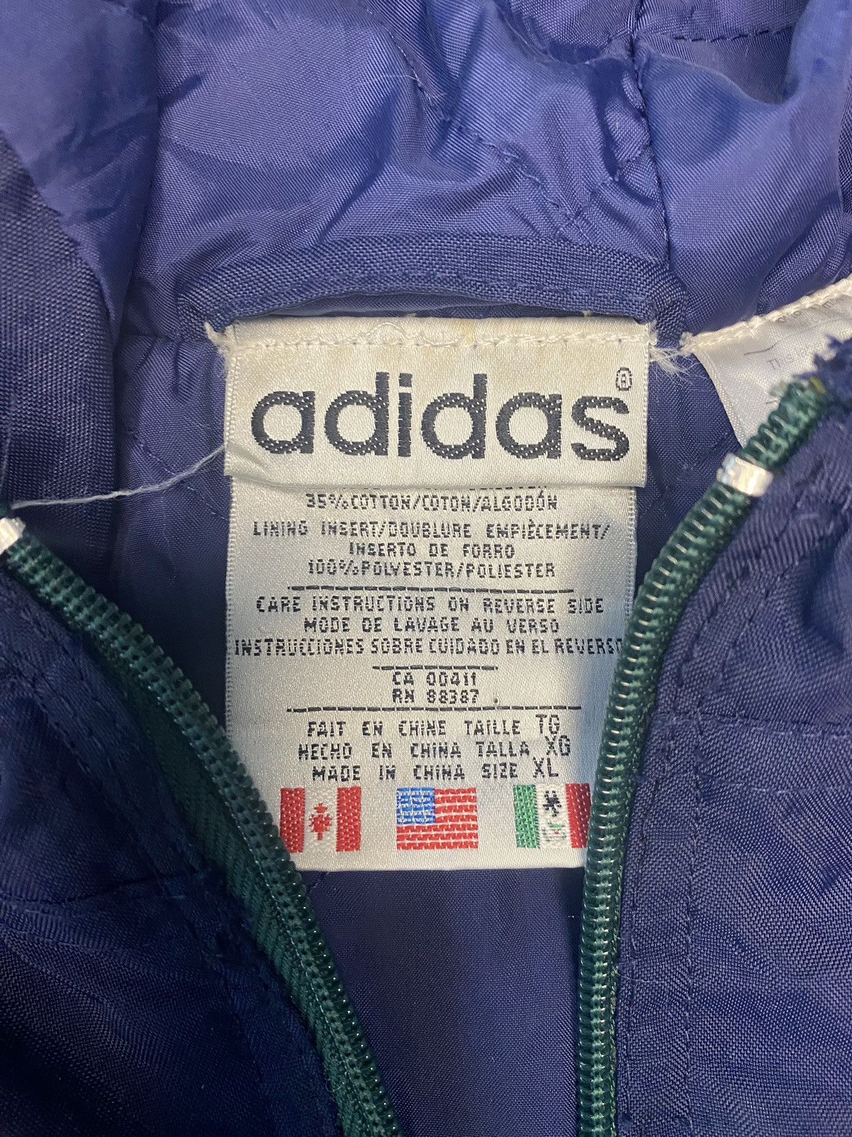 Vintage 90's Y2K Purple Green Crazy Adidas Puffer S