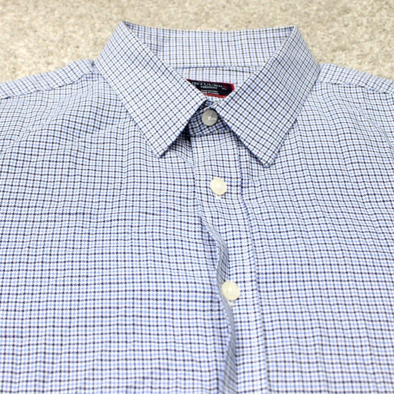 UNTUCKit UNTUCKit Shirt Men Medium Blue Checkered 100% Cotton Long Sleeve Button-Up Carded? Size US M / EU 48-50 / 2 - 5 Thumbnail