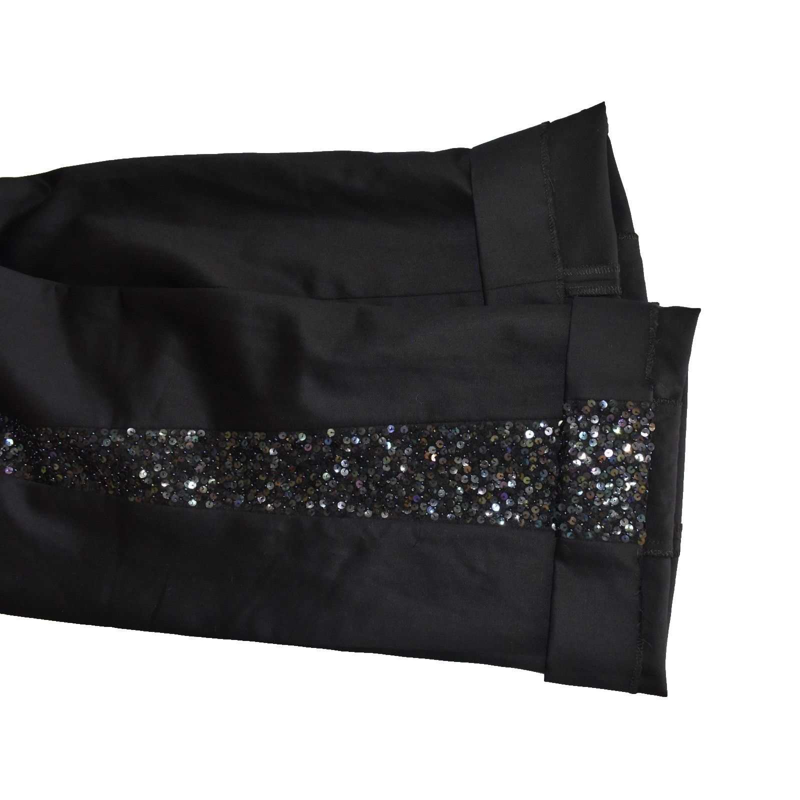 Escada ESCADA Black Wool/Mohair Sequin Striped Sides Trousers Sz 38 Size 29" - 4 Thumbnail