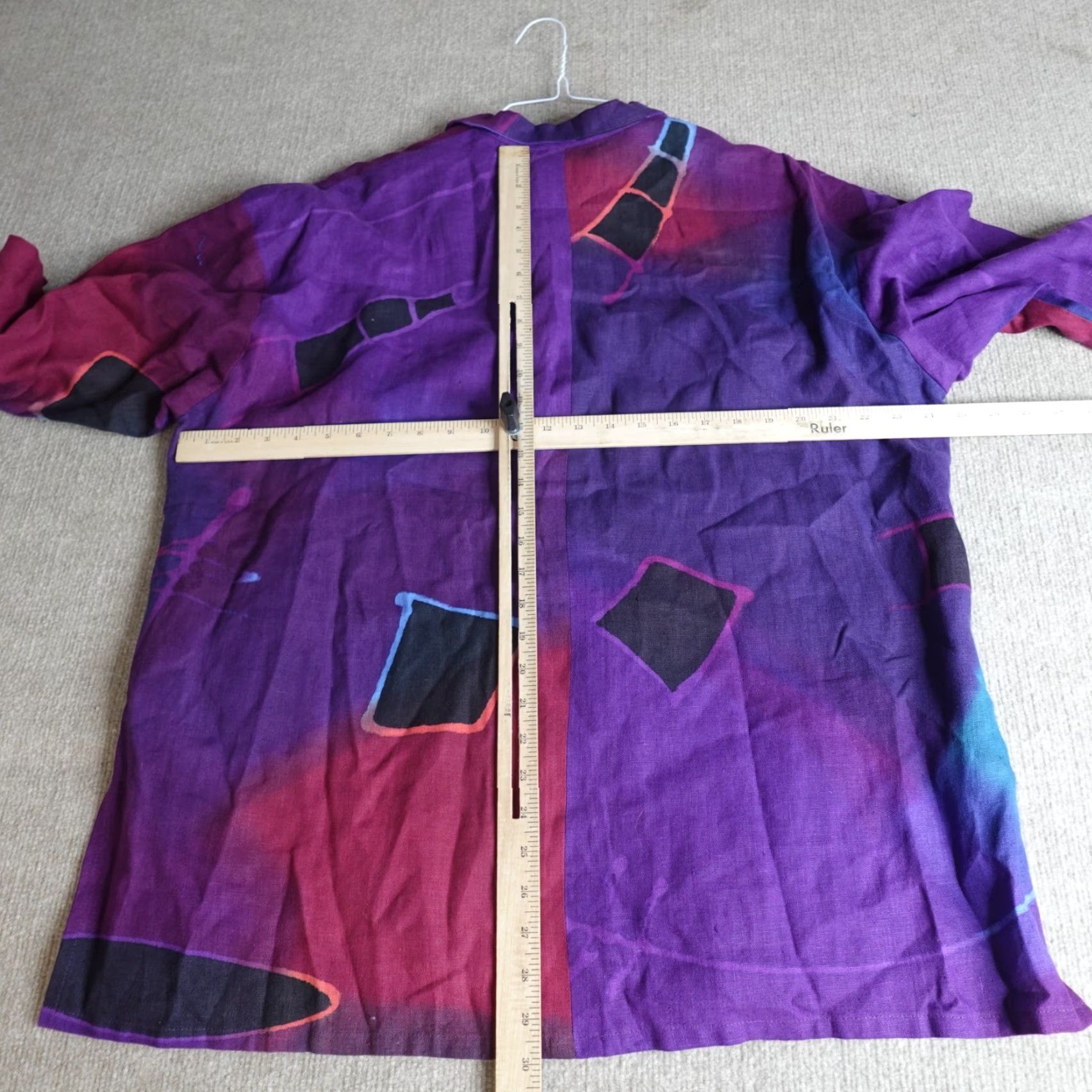 Vintage **Farley Farley Women's Mid-Length Blue Purple Linen Jacket** User: Farley Farley Women's Mid-Length Blue Purple Linen Jacket Size L / US 10 / IT 46 - 5 Thumbnail