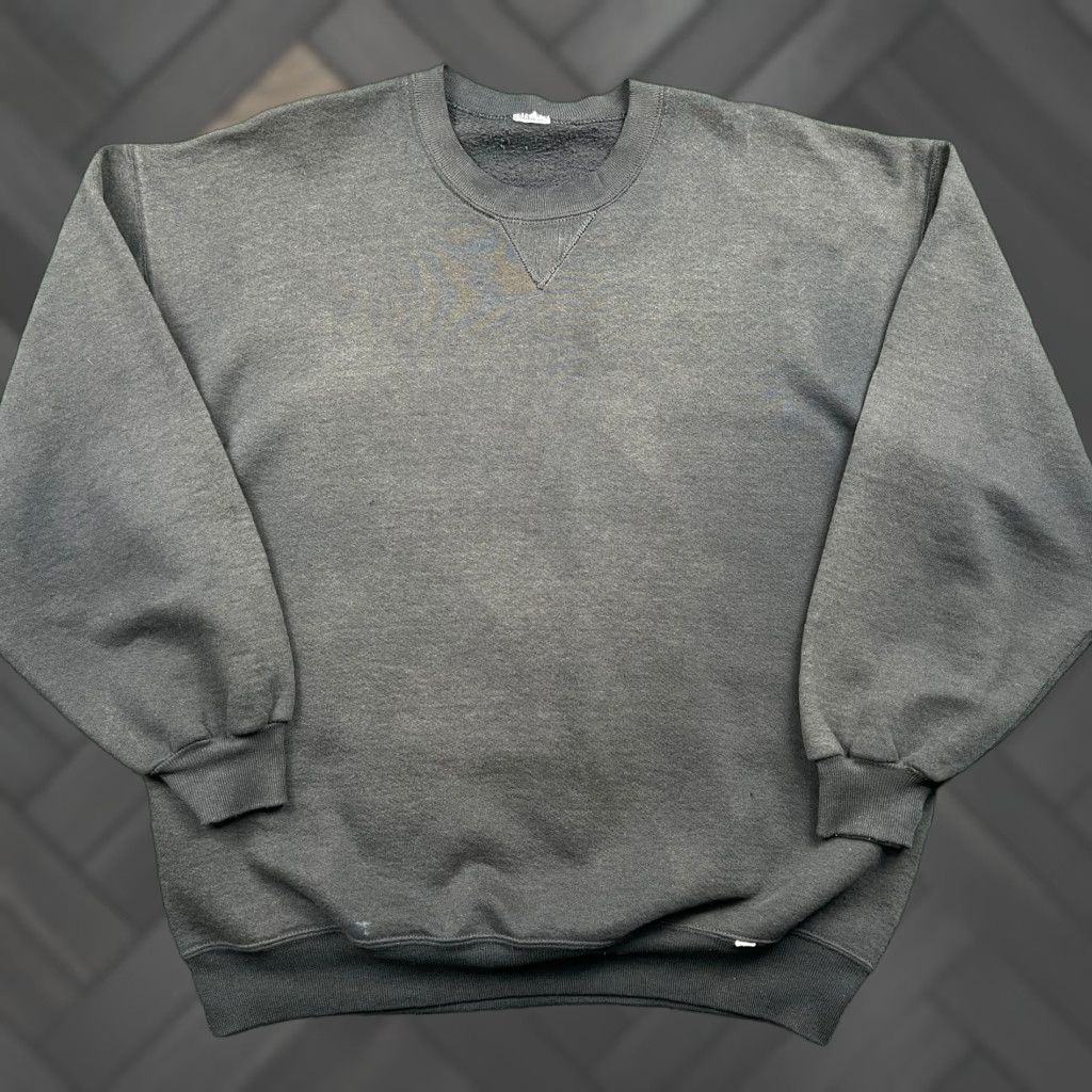 Russell Athletic VINTAGE Russell Athletic Sweatshirt Crew Neck Men XL Black 90s Pullover Fleece Lined Cotton Blend Ribbed Cuffs Hem Size US XL / EU 56 / 4 - 1 Thumbnail
