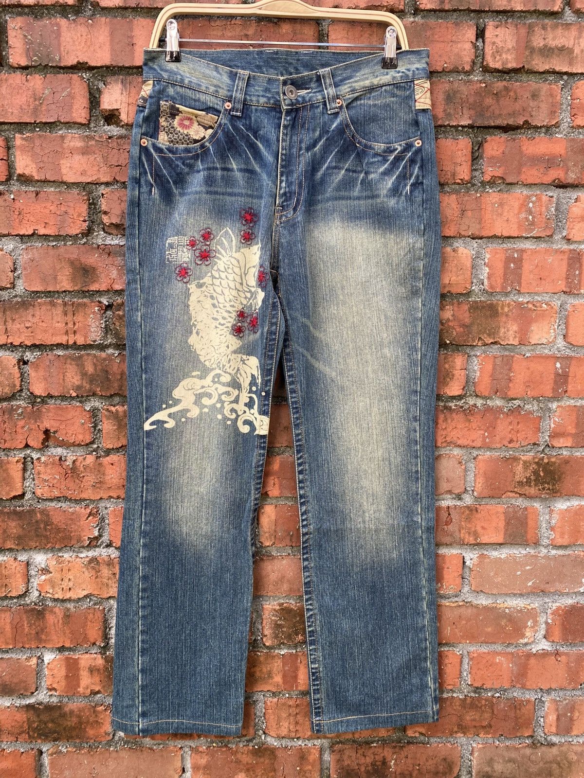 Japanese Brand W33x30 kura kuri japanese brand souvenier jeans Size US 33 - 1 Thumbnail