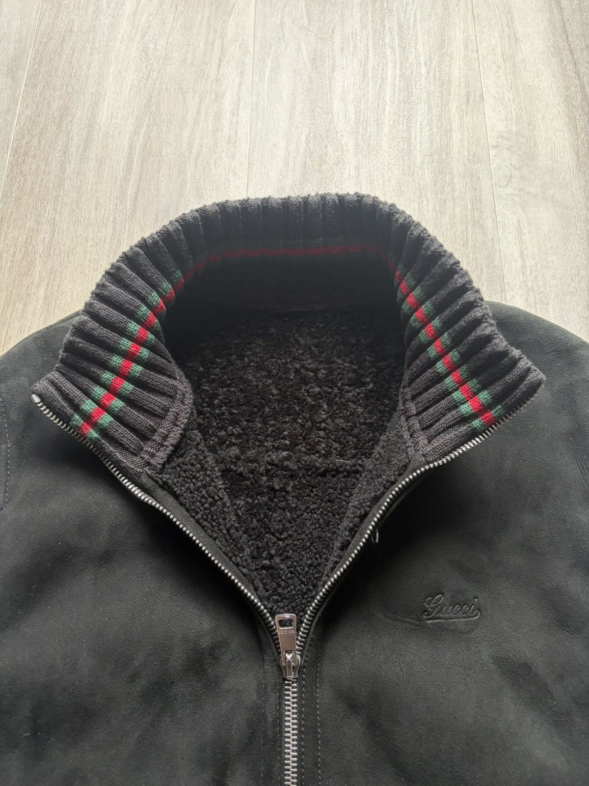 Gucci Gucci Suede Shearling Bomber Jacket Size US L / EU 52-54 / 3 - 9 Thumbnail
