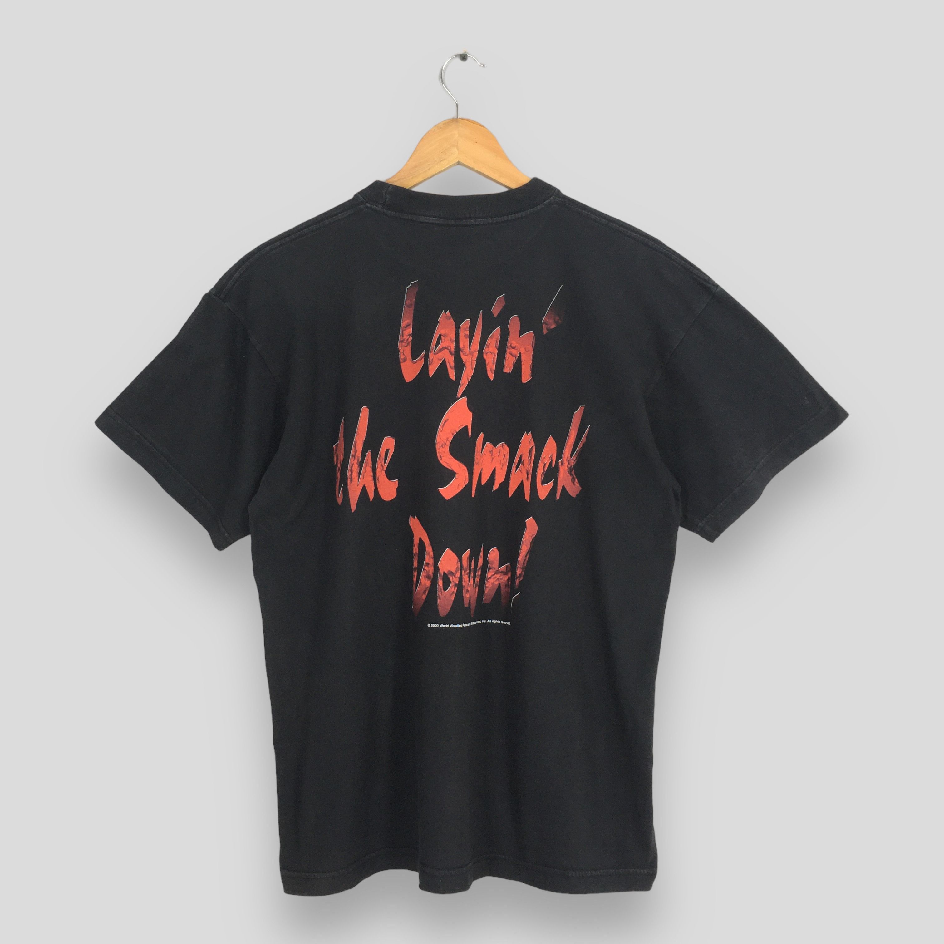Vintage × WWE × WWF Vintage 90's WWE The Rock Dwayne Black T Shirt Medium Size US M / EU 48-50 / 2 - 8 Thumbnail
