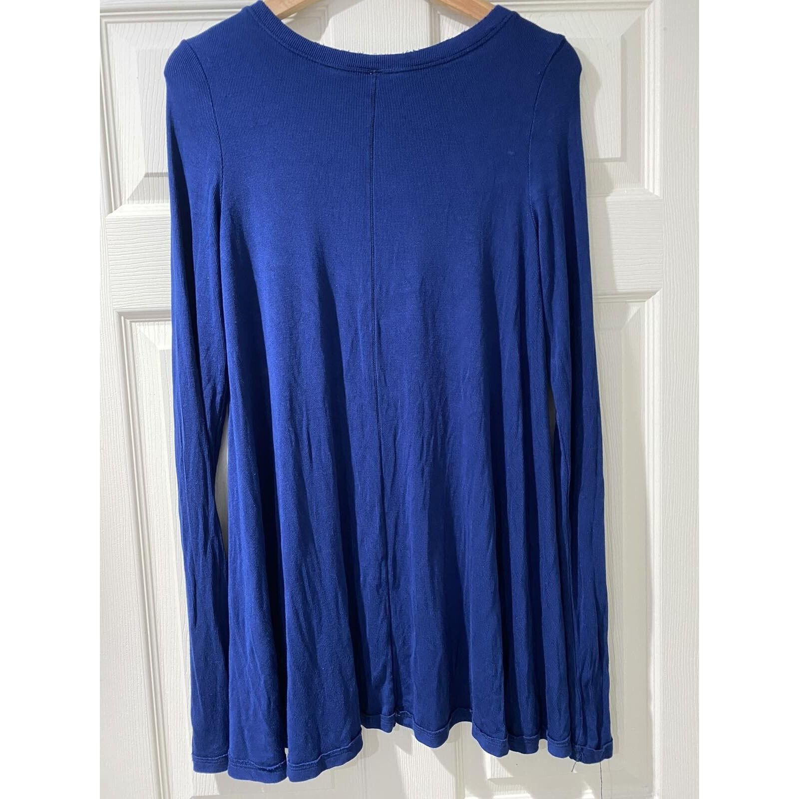 Free People Free People Women's Textured Knit Top Blue Size M A003310 Size M / US 6-8 / IT 42-44 - 4 Thumbnail