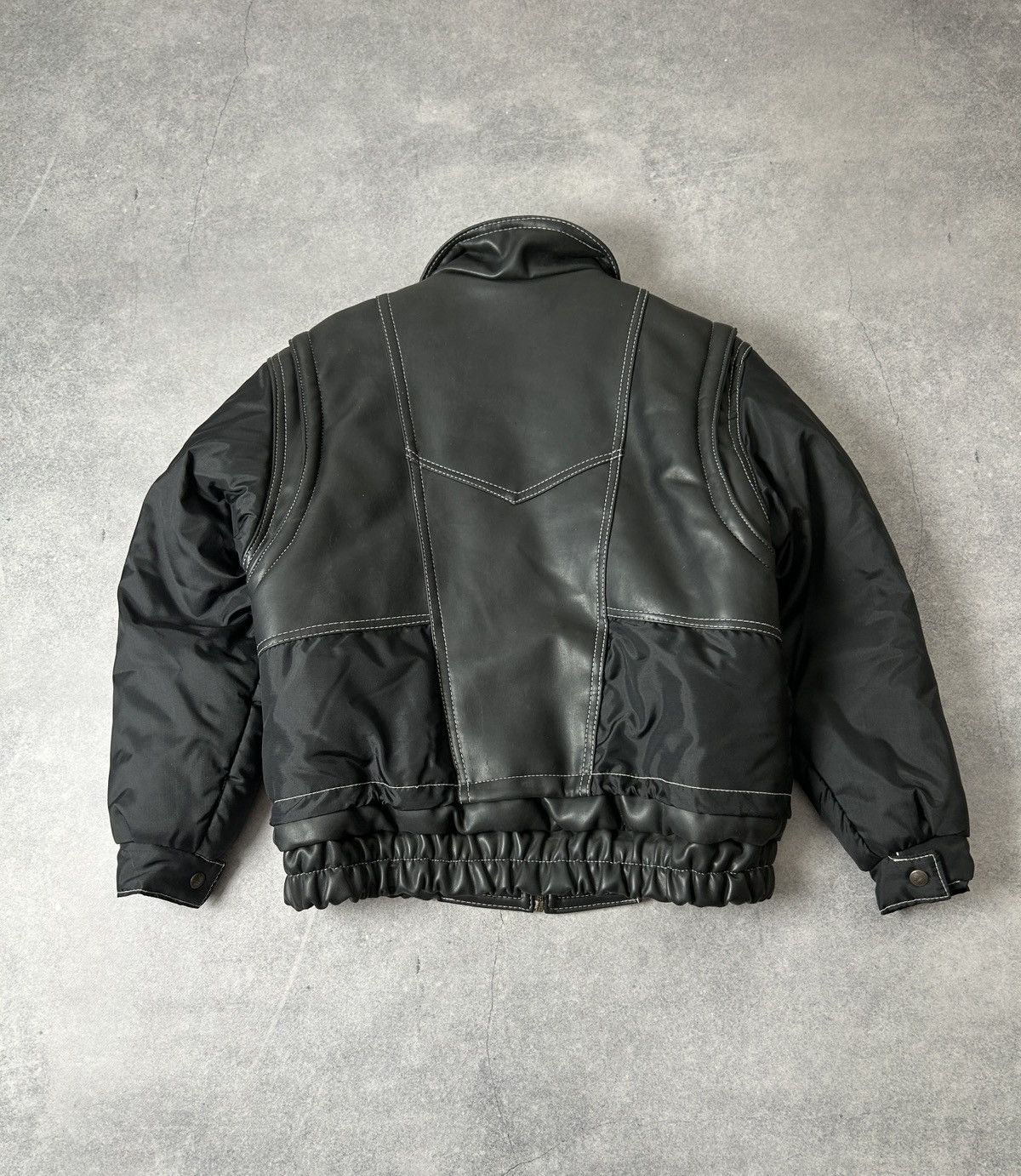 Vera Pelle Vintage Vera Pelle leather with nylons bombers jacket 00s Size US L / EU 52-54 / 3 - 2 Thumbnail