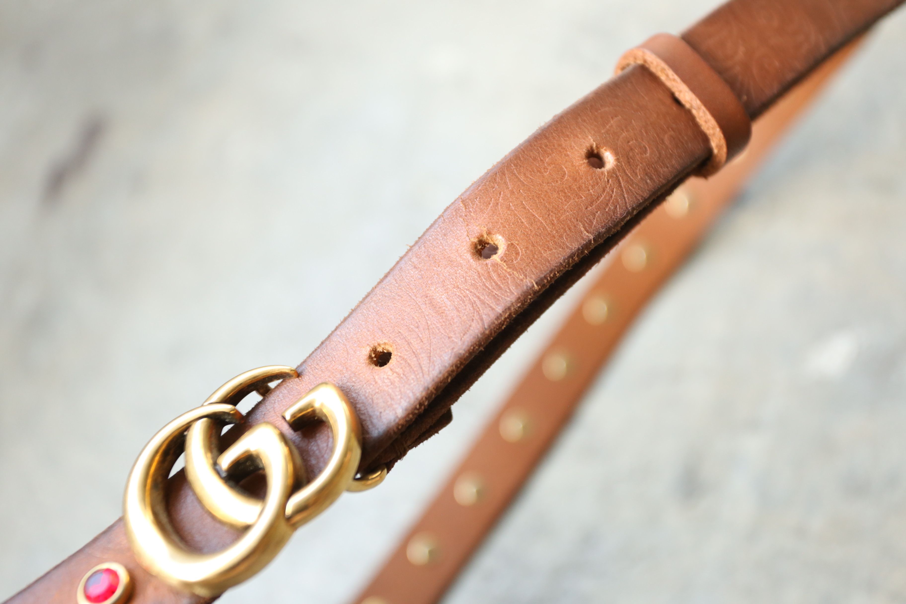 Gucci Gucci - GG Marmont Crystal Thin Belt Size ONE SIZE - 4 Thumbnail