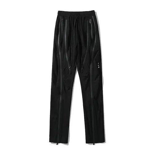 Leather Front Double Zipper Straight Loose Vibe Style Pant Size US 35 - 2 Thumbnail