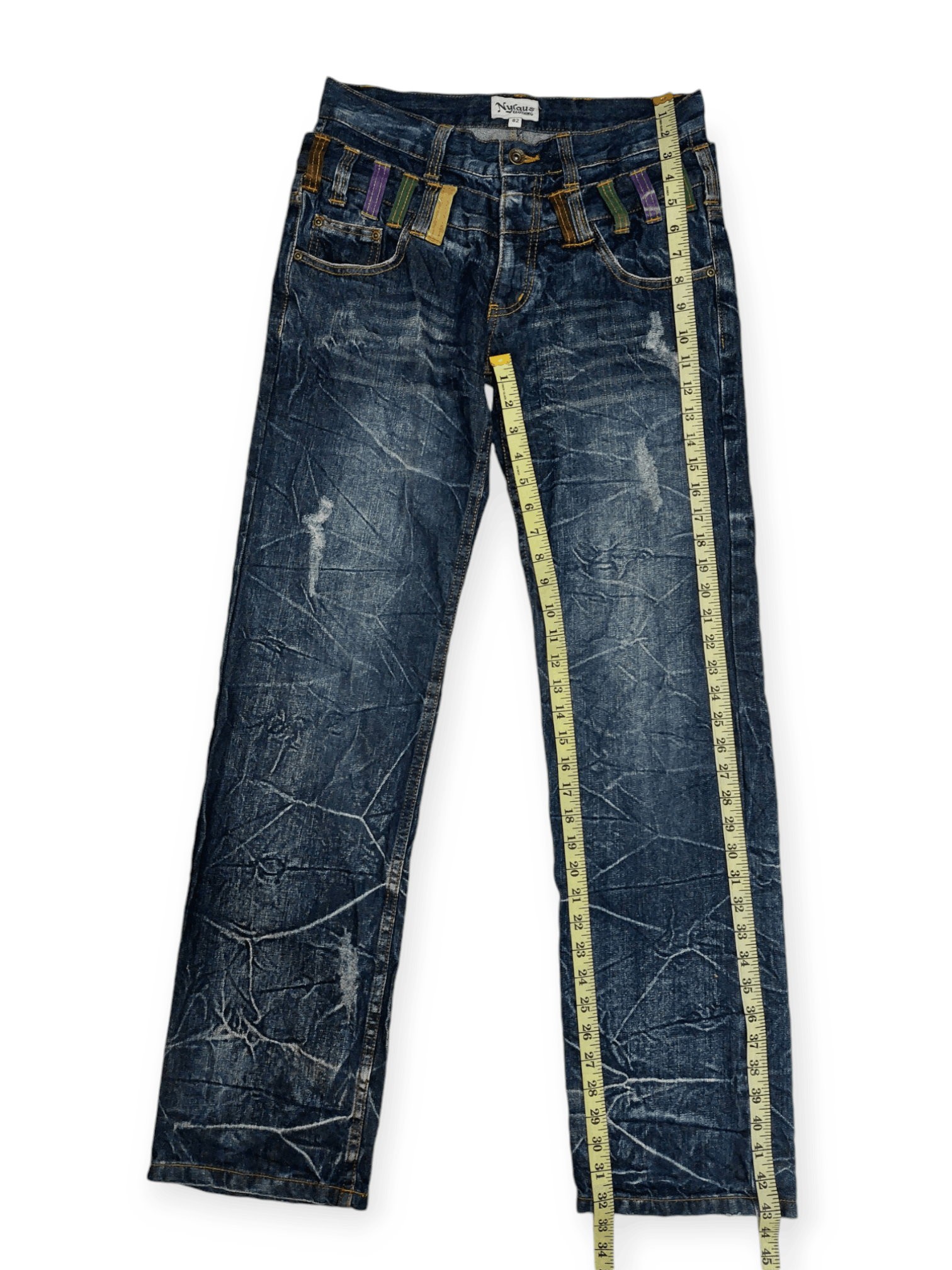 Japanese Brand Nylaus Double Waist Denim Size US 30 / EU 46 - 13 Thumbnail