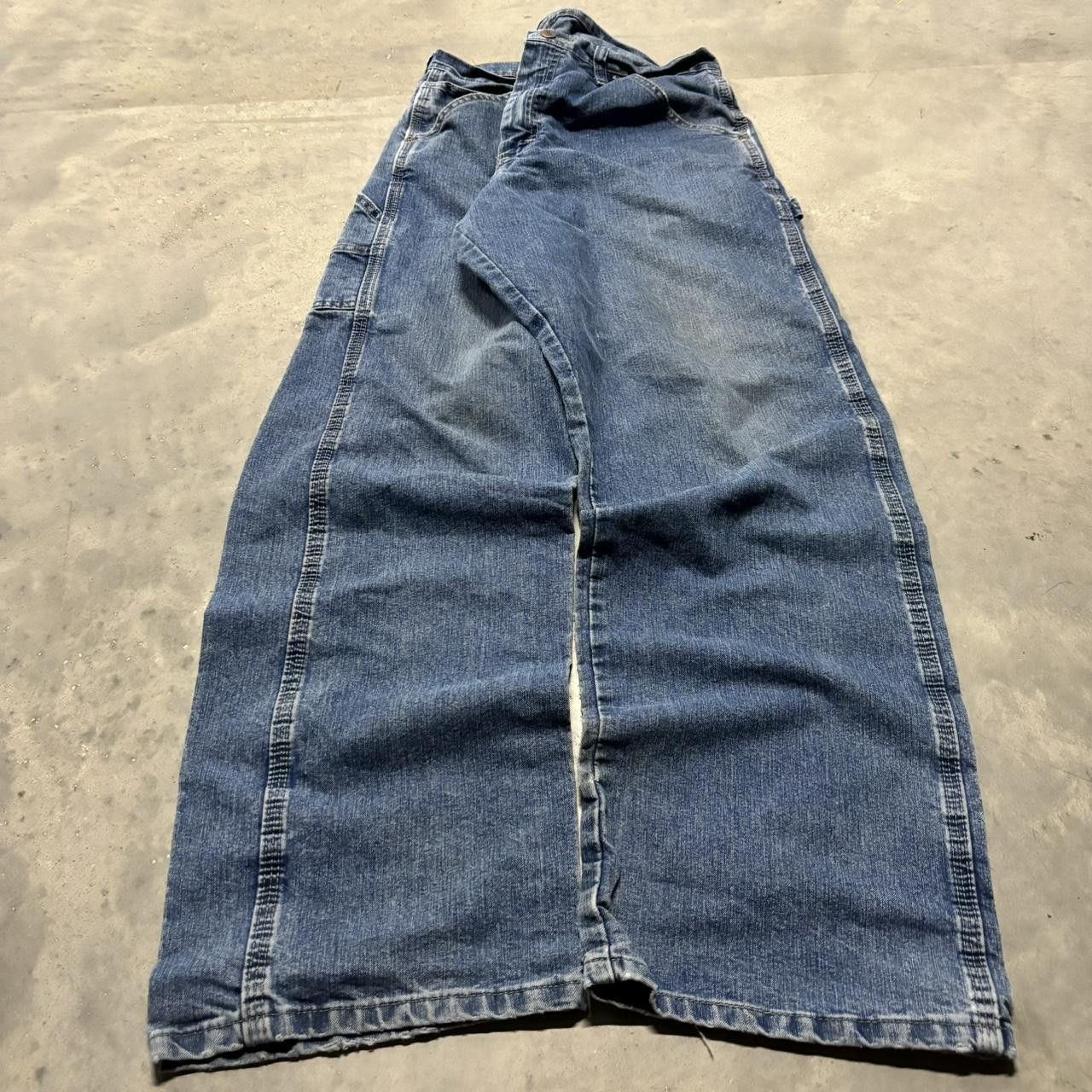 Japanese Brand × Vintage Crazy Vintage Y2K/2000s Medium Wash Skater Carpenter Denim Jeans! Size US 34 / EU 50 - 3 Thumbnail