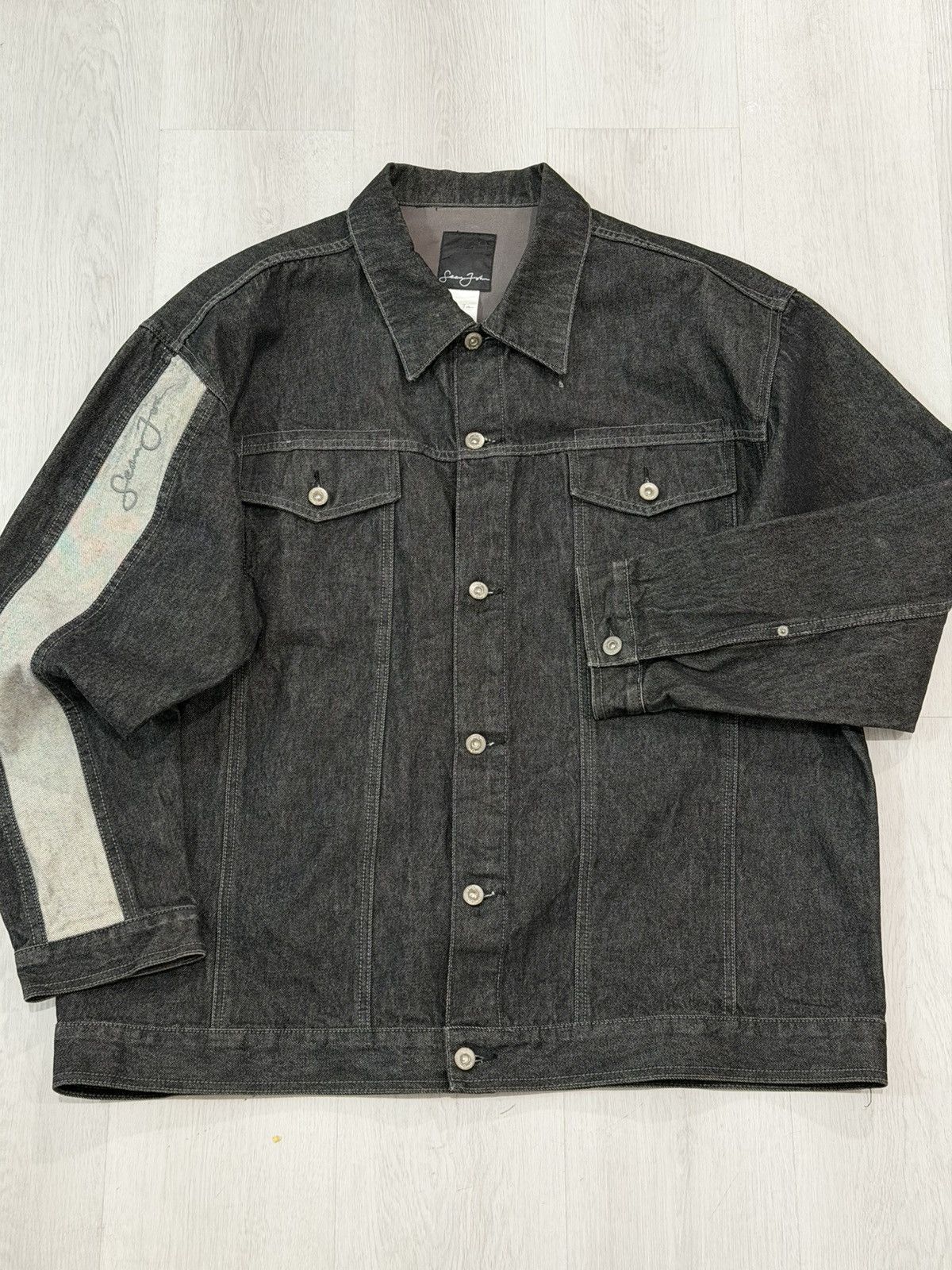 Sean John Vintage Y2K Sean John Black And Gray Denim Jean Jacket XXL Size US XXL / EU 58 / 5 - 6 Thumbnail