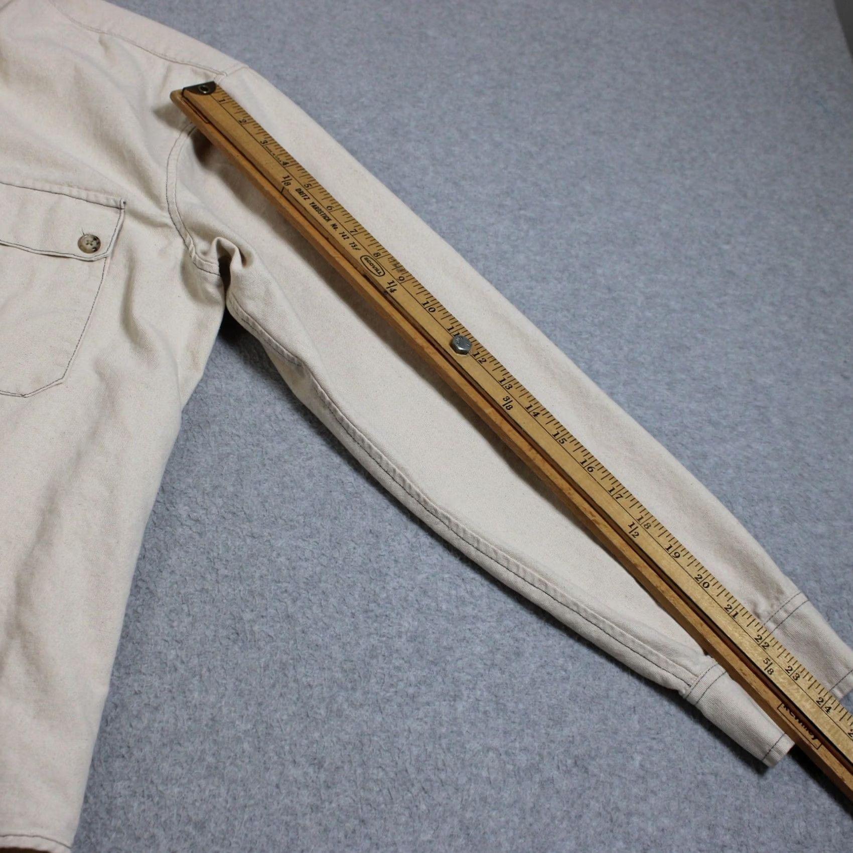 Vintage Utility Canvas Work Shirt Men XL Beige Shacket Chore Barn USA Heritage Size US XL / EU 56 / 4 - 7 Thumbnail