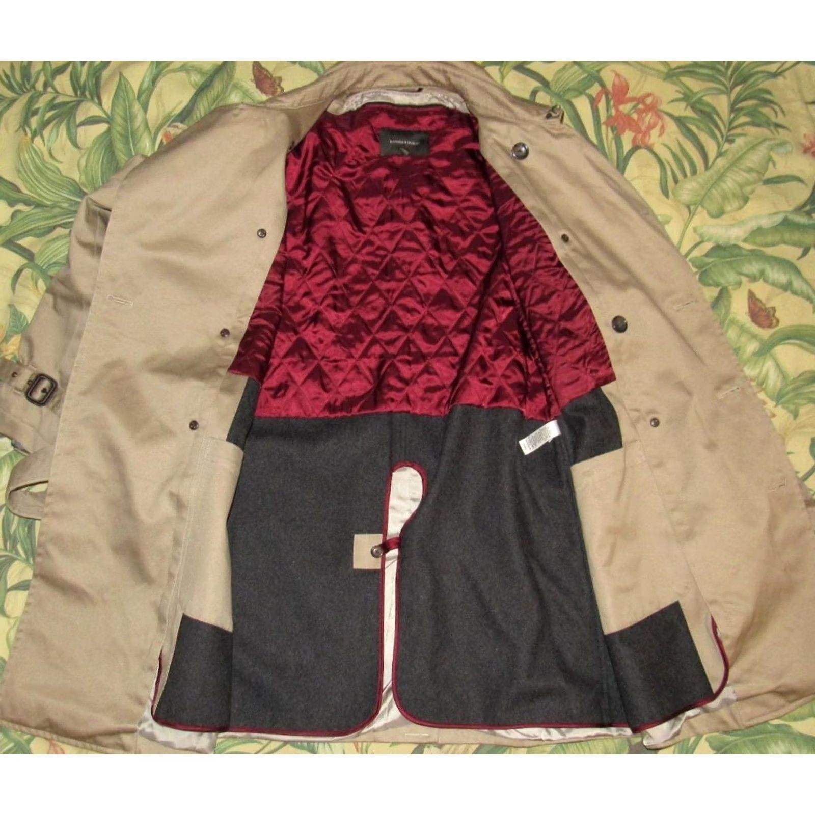 Banana Republic Banana Republic Tan Belted Wool Lined Trench Coat Jacket Large Mens Size US L / EU 52-54 / 3 - 6 Thumbnail