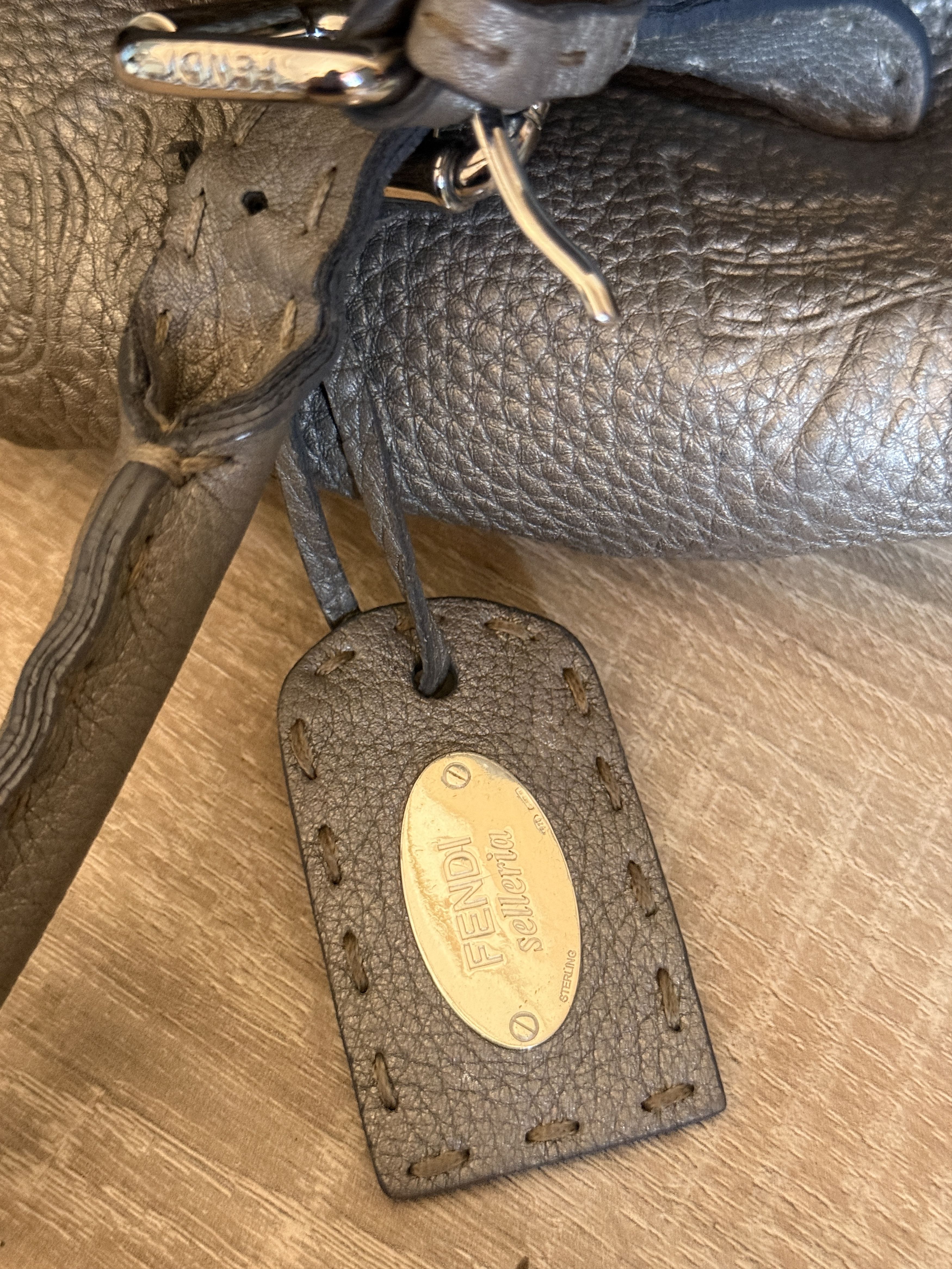 Fendi Fendi Selleria Handbag horse embossed silver gray Size ONE SIZE - 20 Thumbnail